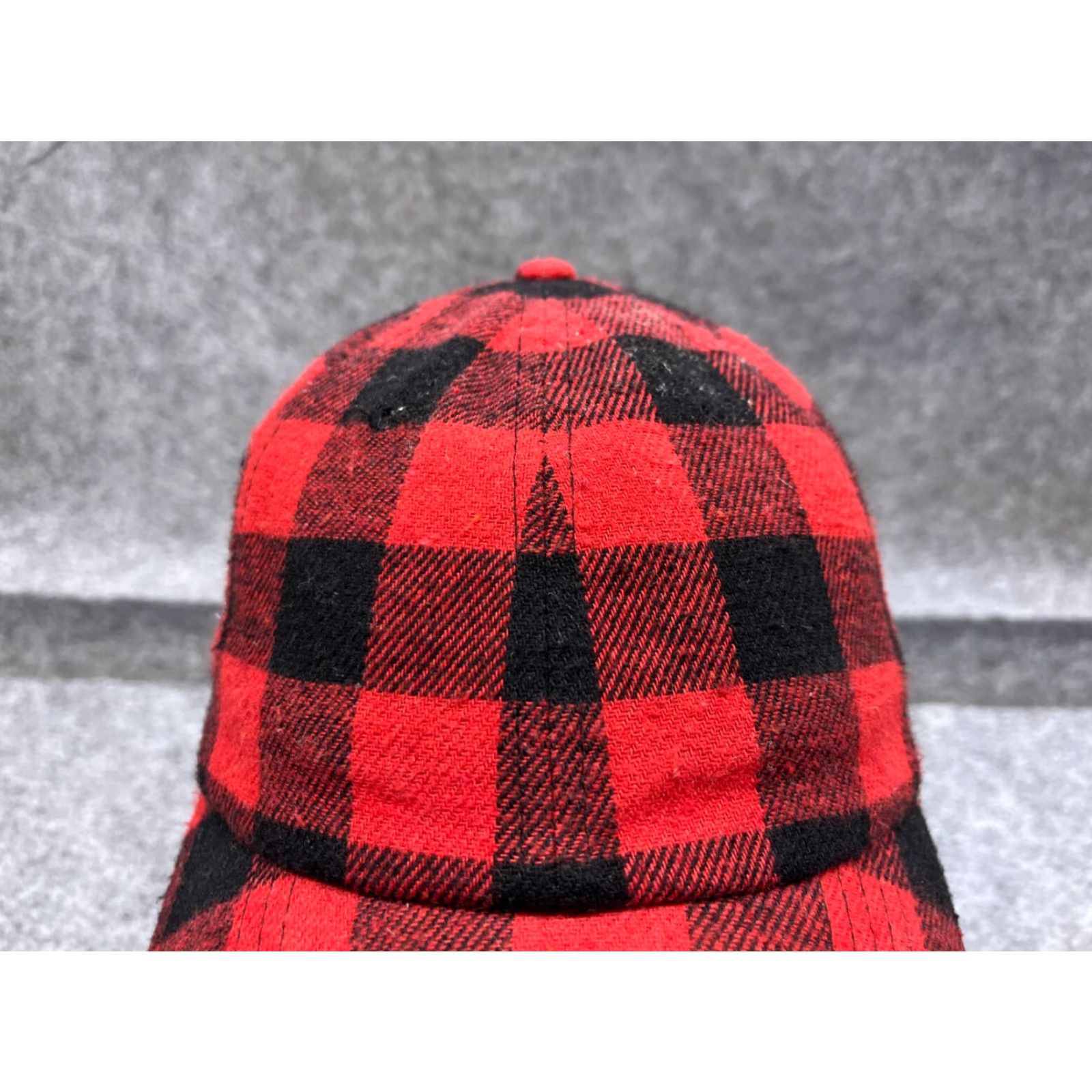 Vintage Kbethos Hat Cap Strap Back Adult One Size Red Black Plaid Flannel Poly Cotton Size ONE SIZE - 2 Thumbnail