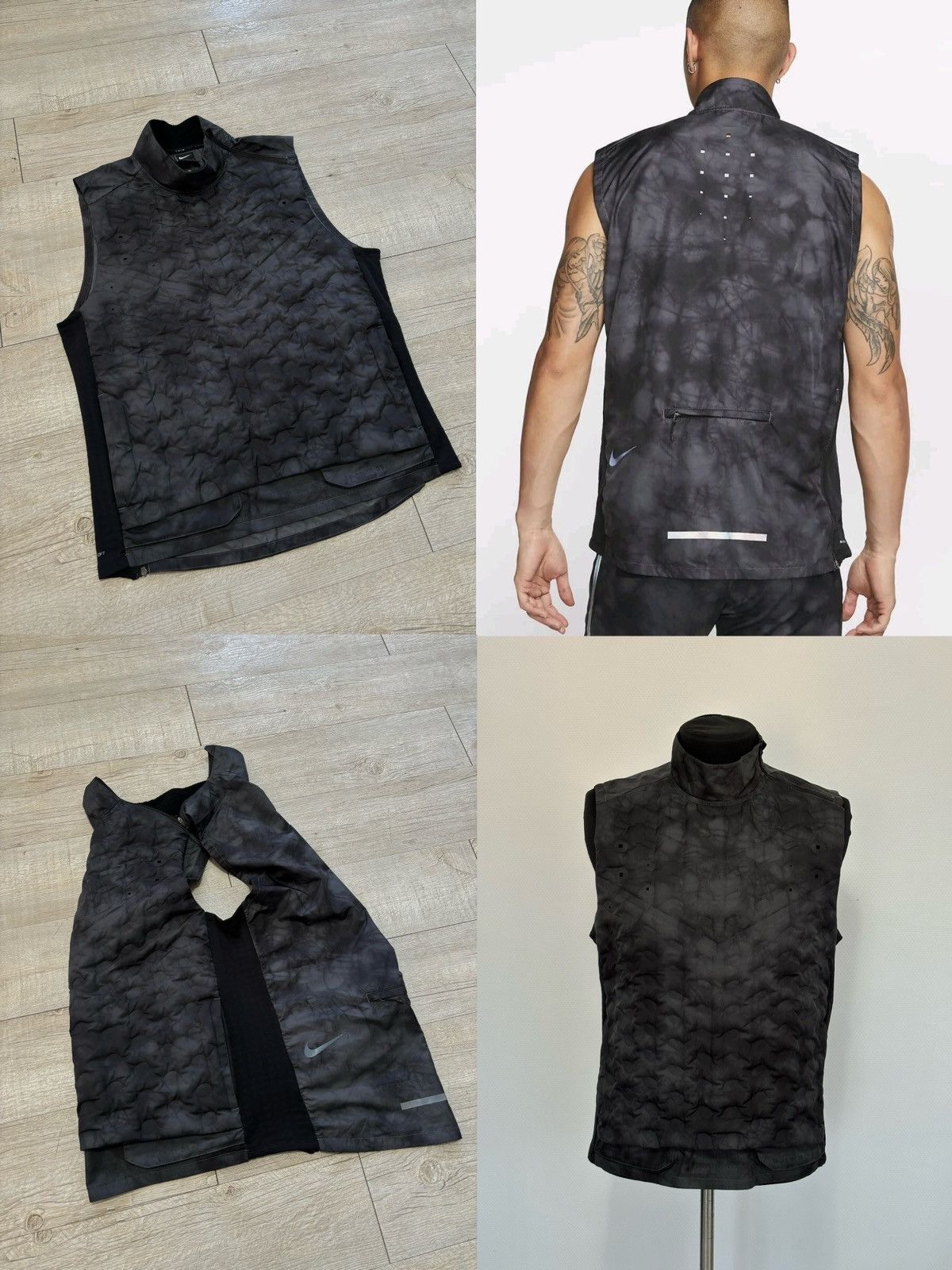 Aeroloft Tech Pack Run Goose Down Gilet Fleece Vest Jacket M