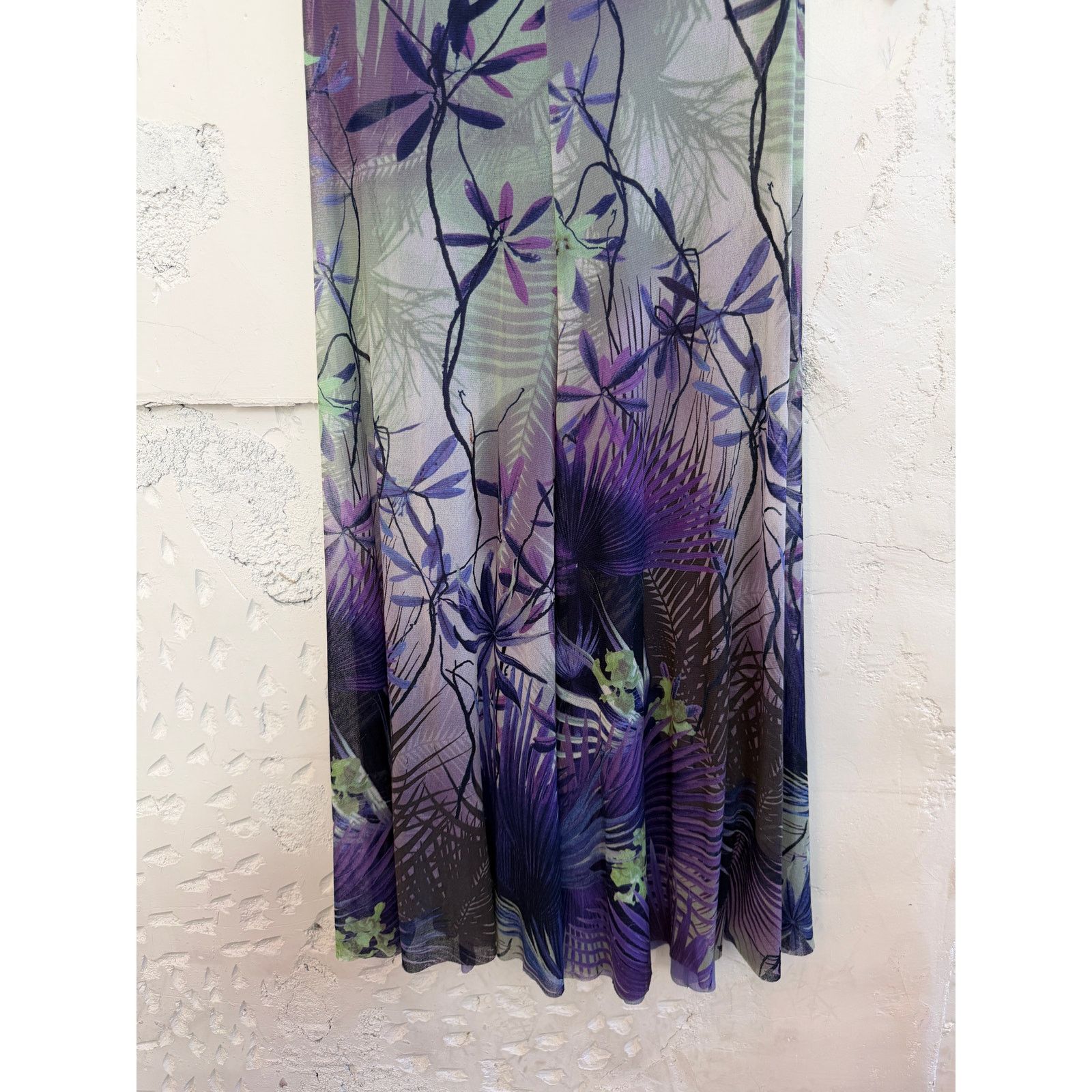 Jean Paul Gaultier Jean Paul Gaultier Soleil Purple Tropical Mesh Dress Size XS / US 0-2 / IT 36-38 - 8 Thumbnail