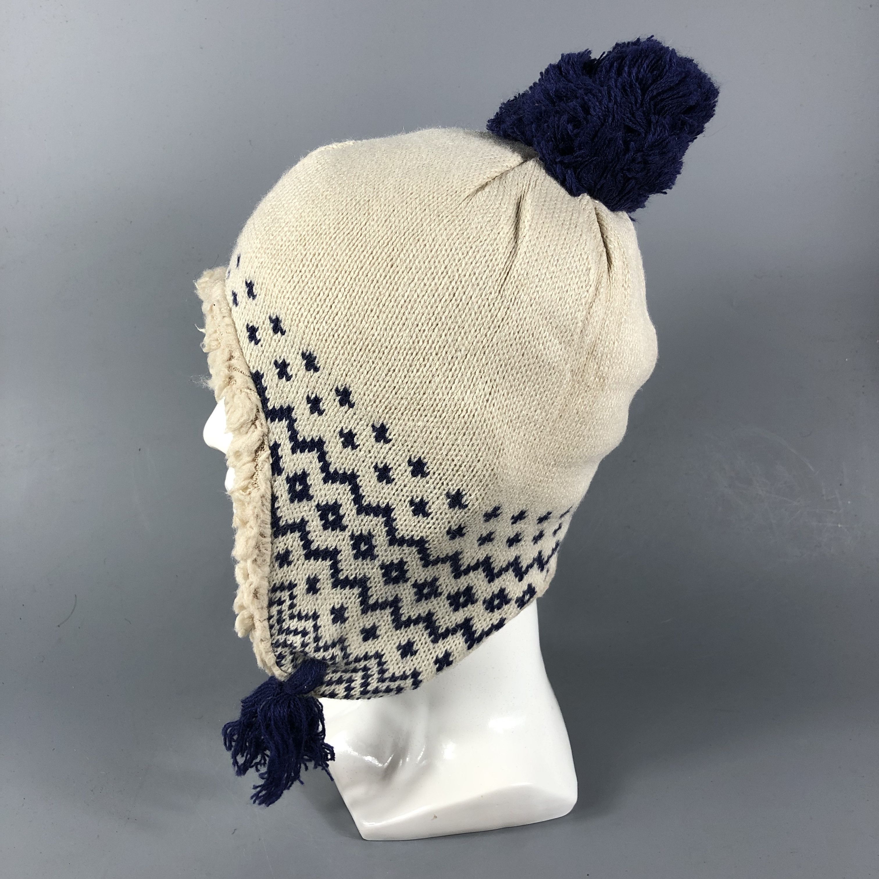 Vintage 2OZ Earflap Bobble Fair Isle Beanie Snowcap Snow Hat B807 Size ONE SIZE - 2 Thumbnail