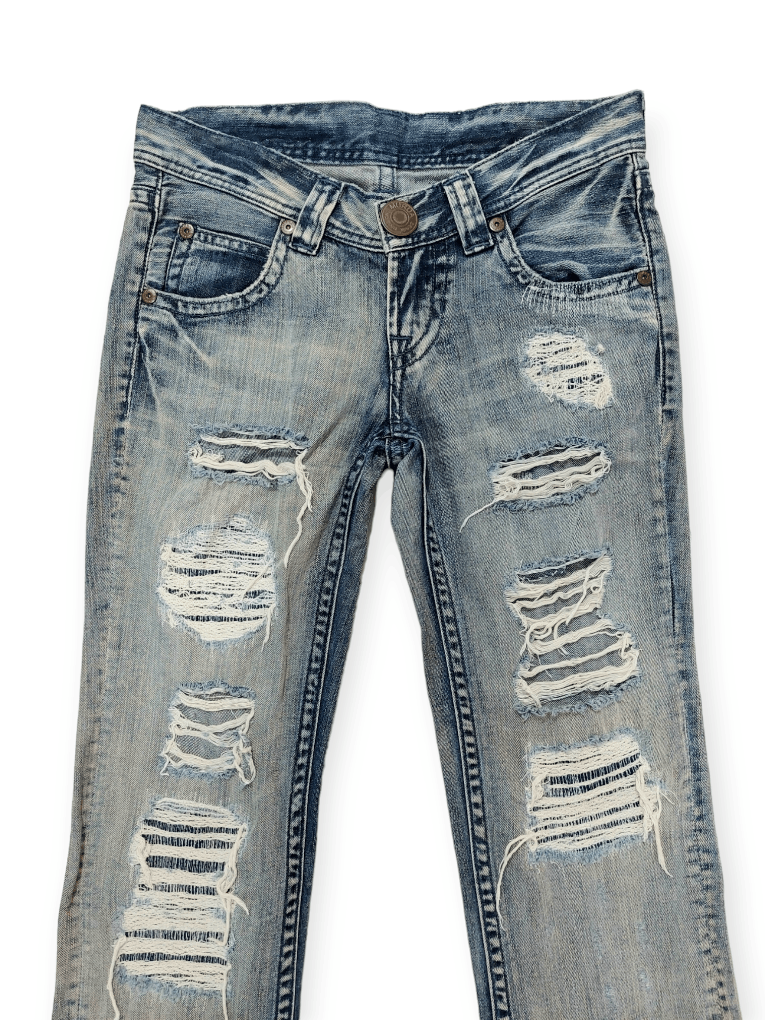 Designer Murua Low Rise Thrashed Denim Jeans Size 28" / US 6 / IT 42 - 5 Thumbnail