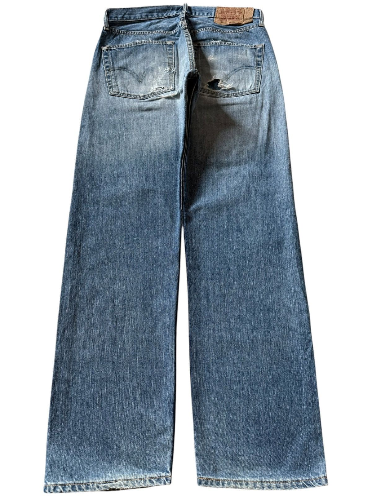 Levi's Vintage 90s Levis 501 Faded Wash Patches Distress Jeans Size US 32 / EU 48 - 2 Thumbnail