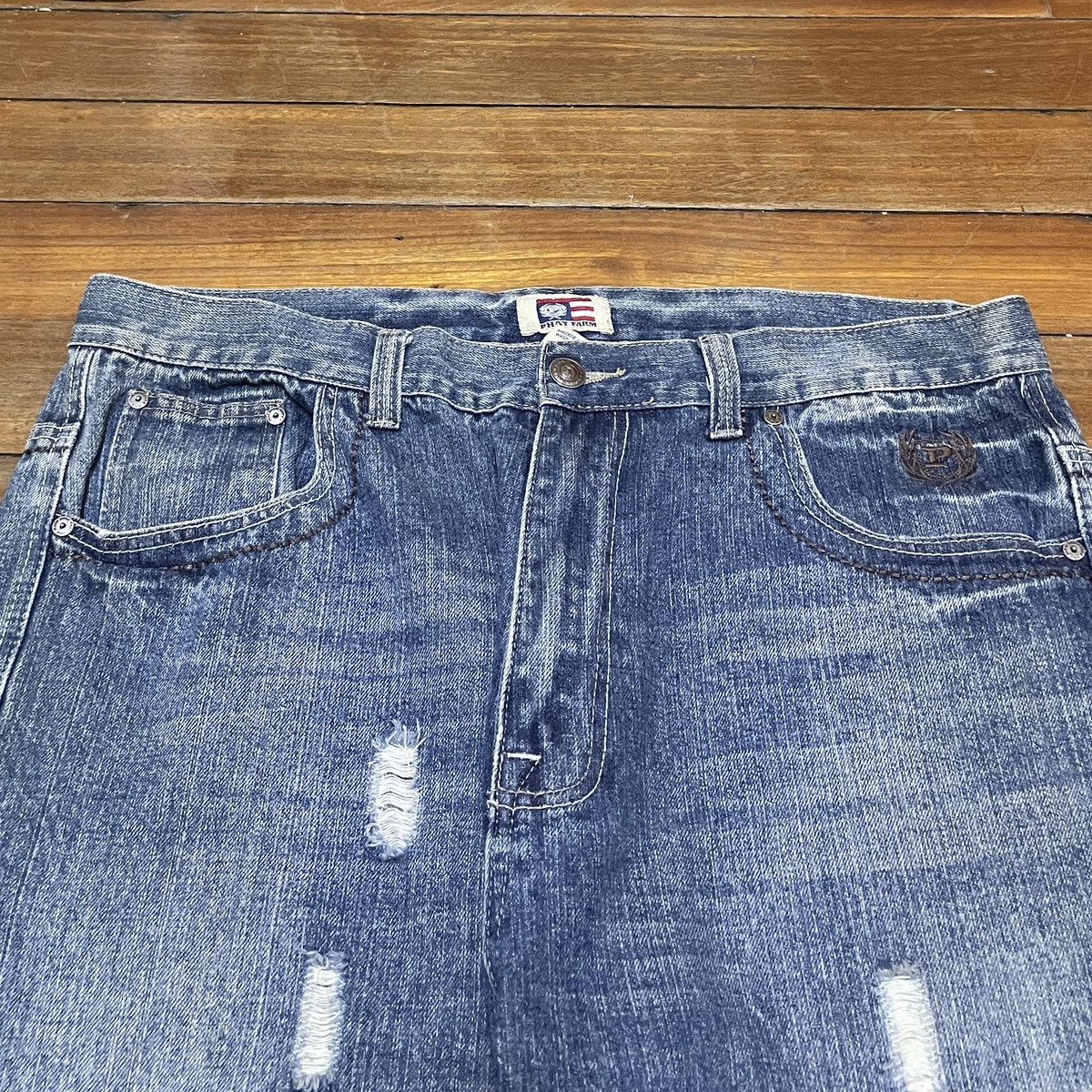 Phat Farm × Vintage Rare Design Vintage Brand Phat Farm Rapper Baggy Jeans 1990s Size US 38 / EU 54 - 3 Thumbnail