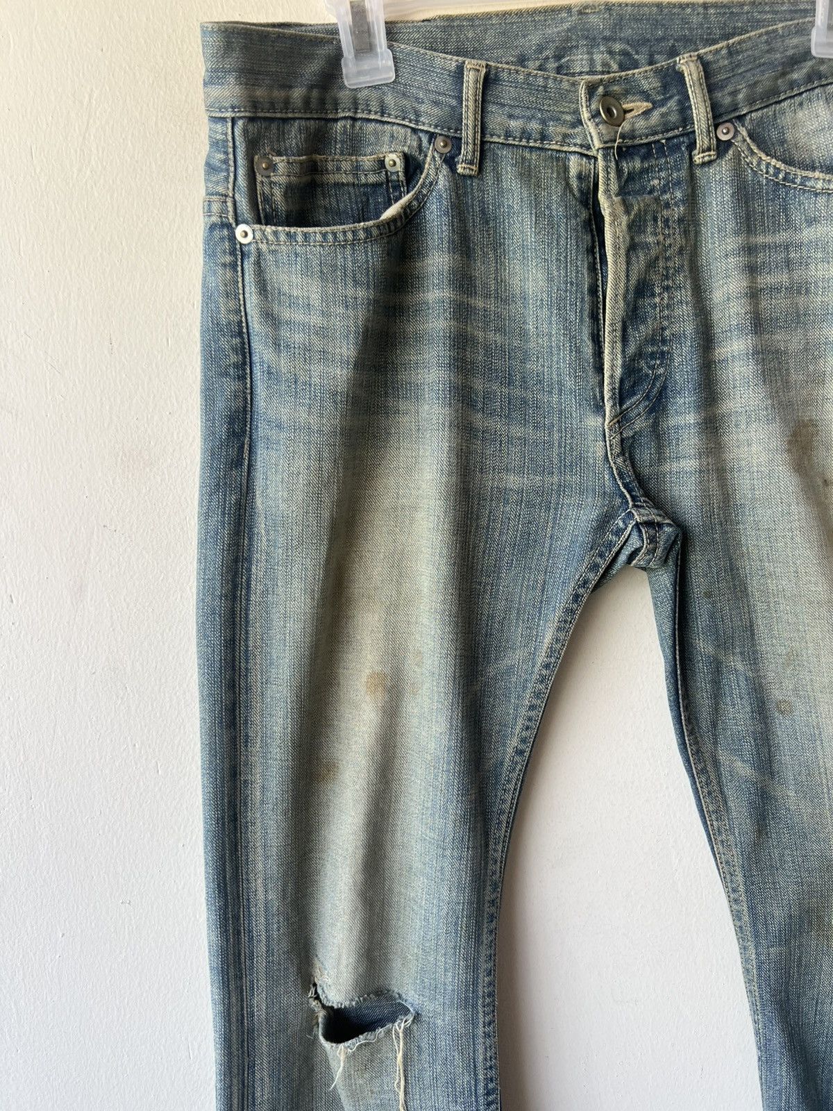 5351 POUR LES HOMMES Frog Denim Japan Distress Dirty Mud Denim Super Flare Jeans Size US 32 / EU 48 - 10 Thumbnail