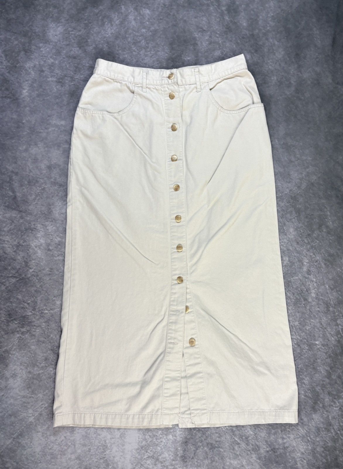 Eddie Bauer × Vintage 1990s Vintage Maxi Skirt Eddie Bauer Front Button Long Vent Size 32" / US 10 / IT 46 - 13 Thumbnail
