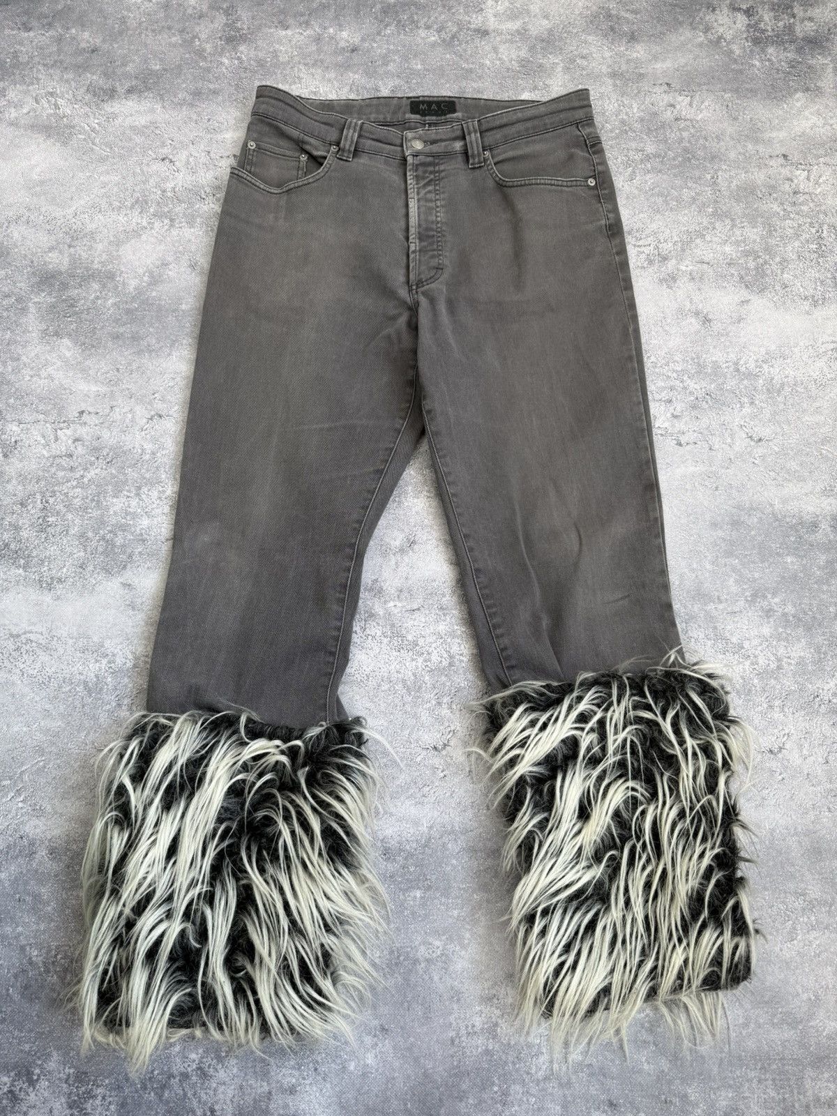 Hysteric Glamour VTG BALENCI X RICK OWENS STYLE MOHAUR FUR JEANS 90S Y2K Size US 32 / EU 48 - 2 Thumbnail