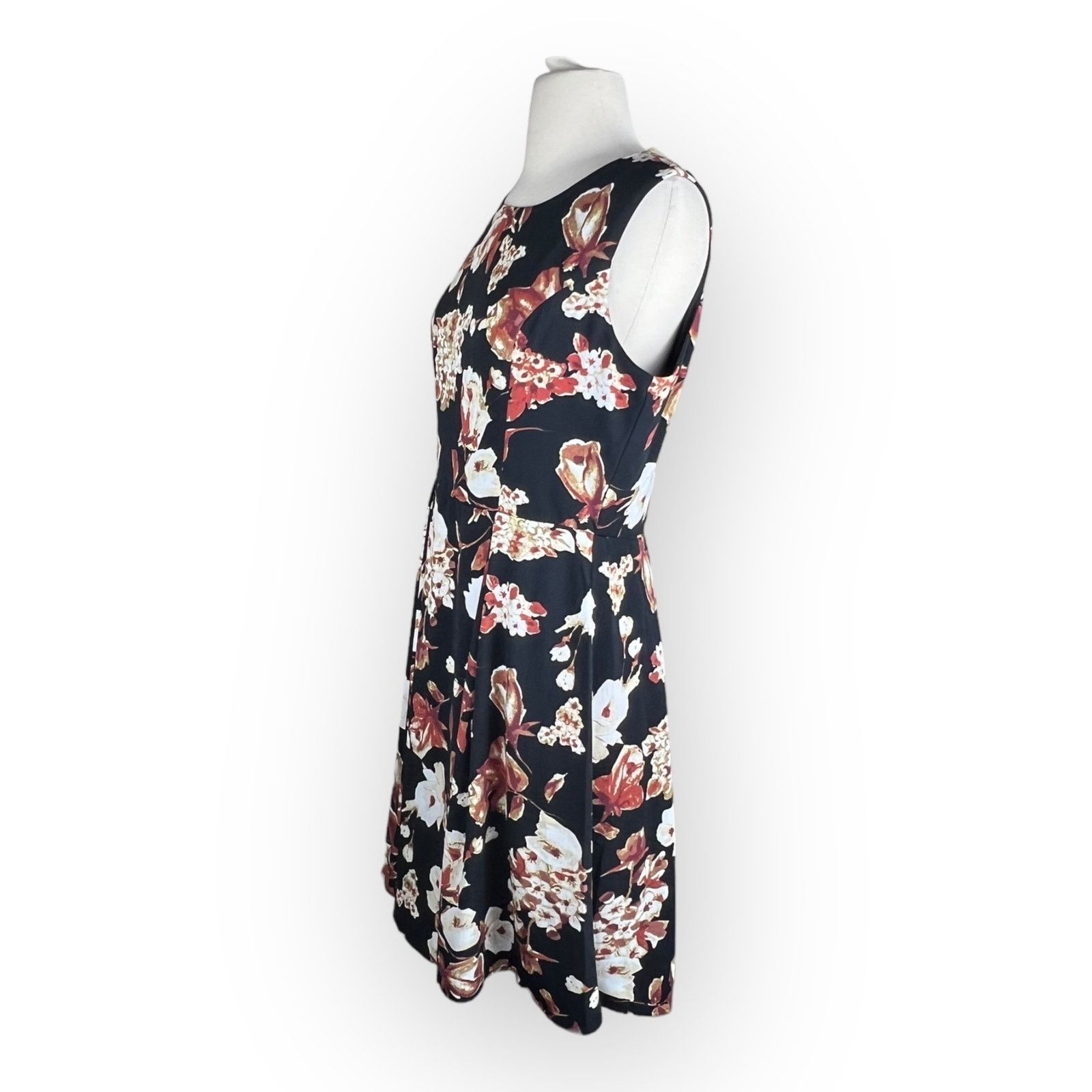 Nordstrom Yellow Star ModCloth Black A-Line Dress - Floral Retro Size M / US 6-8 / IT 42-44 - 2 Thumbnail