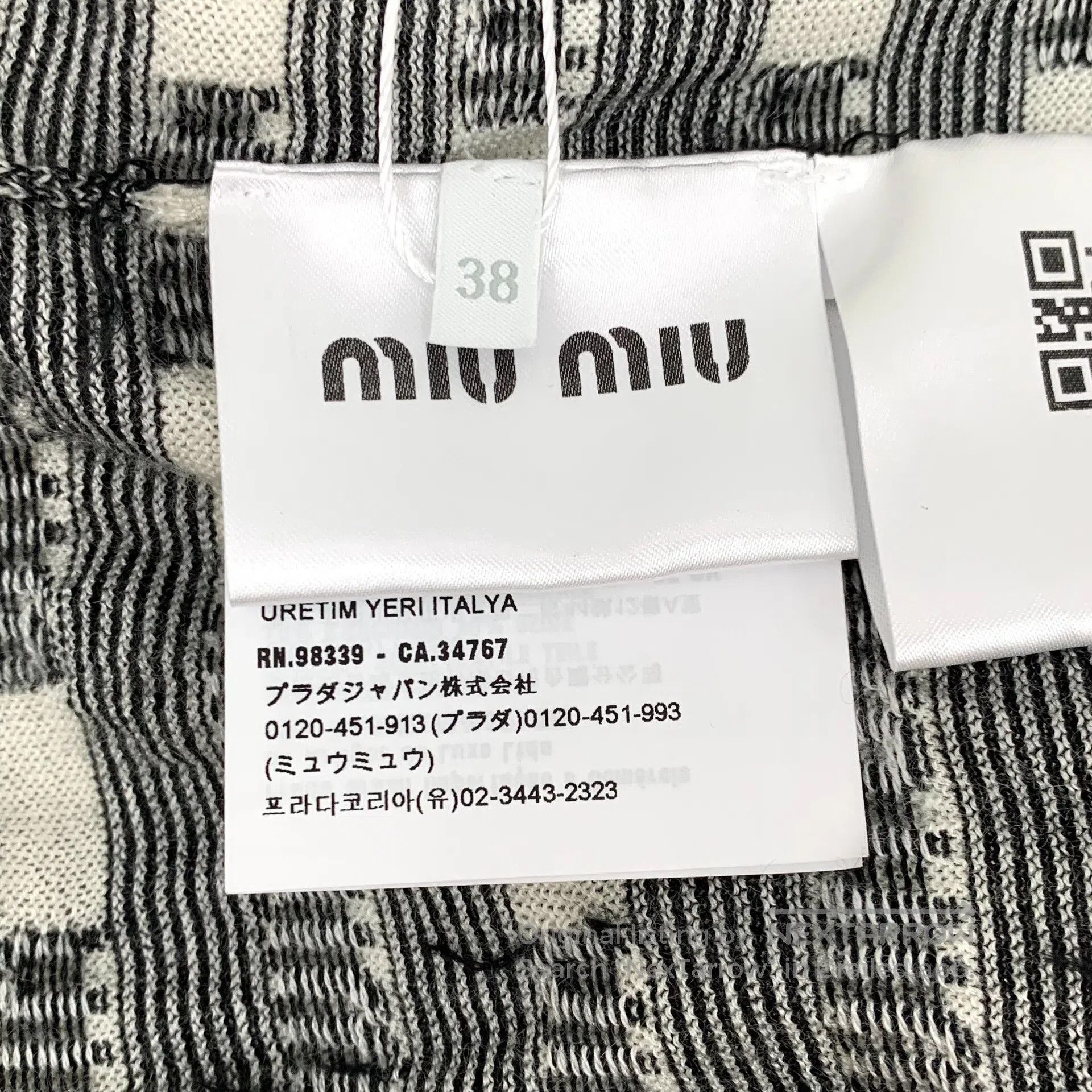 Miu Miu Miu Miu Gray striped logo letter cashmere V-neck single-br Size XS / US 0-2 / IT 36-38 - 6 Thumbnail