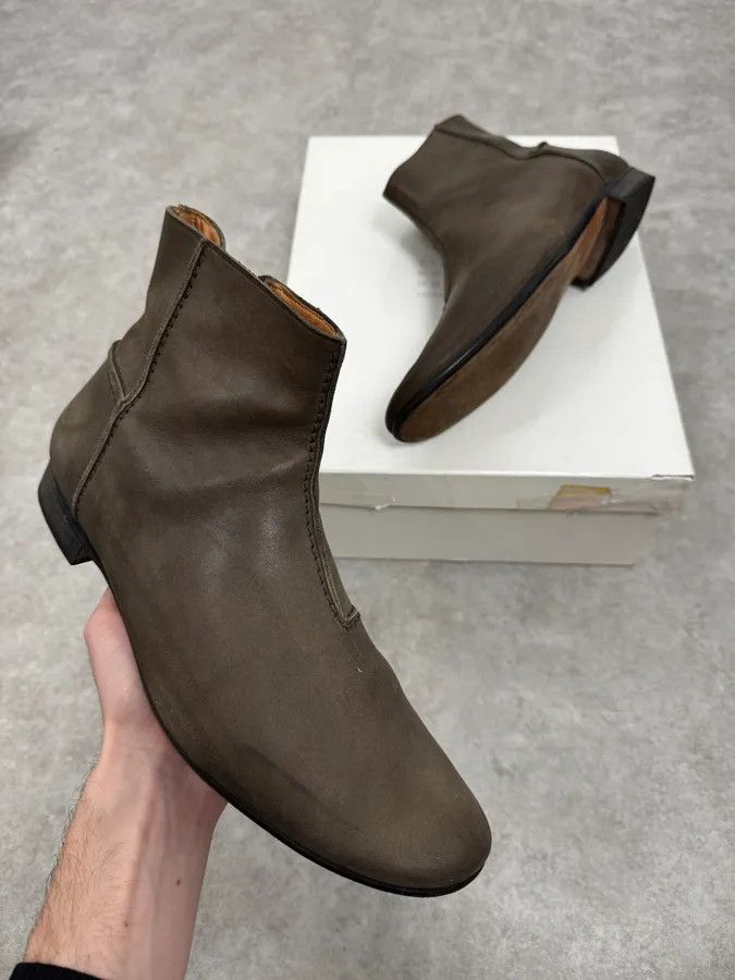 Maison Margiela Maison Margiela Brown Eroded Leather Boots Size US 10 / EU 43 - 1 Thumbnail