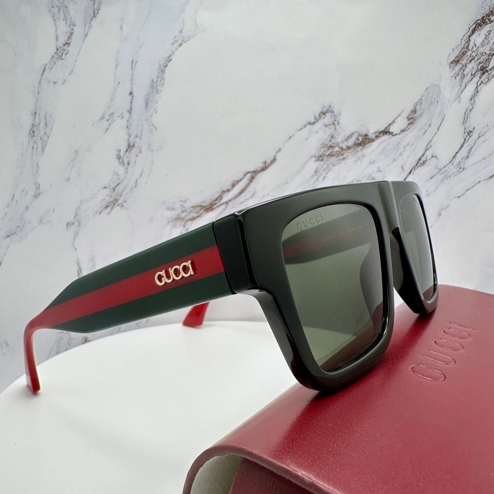 Gucci New GUCCI Sunglasses Black Classic Web Arm Authentic 2025 Size ONE SIZE - 18 Thumbnail