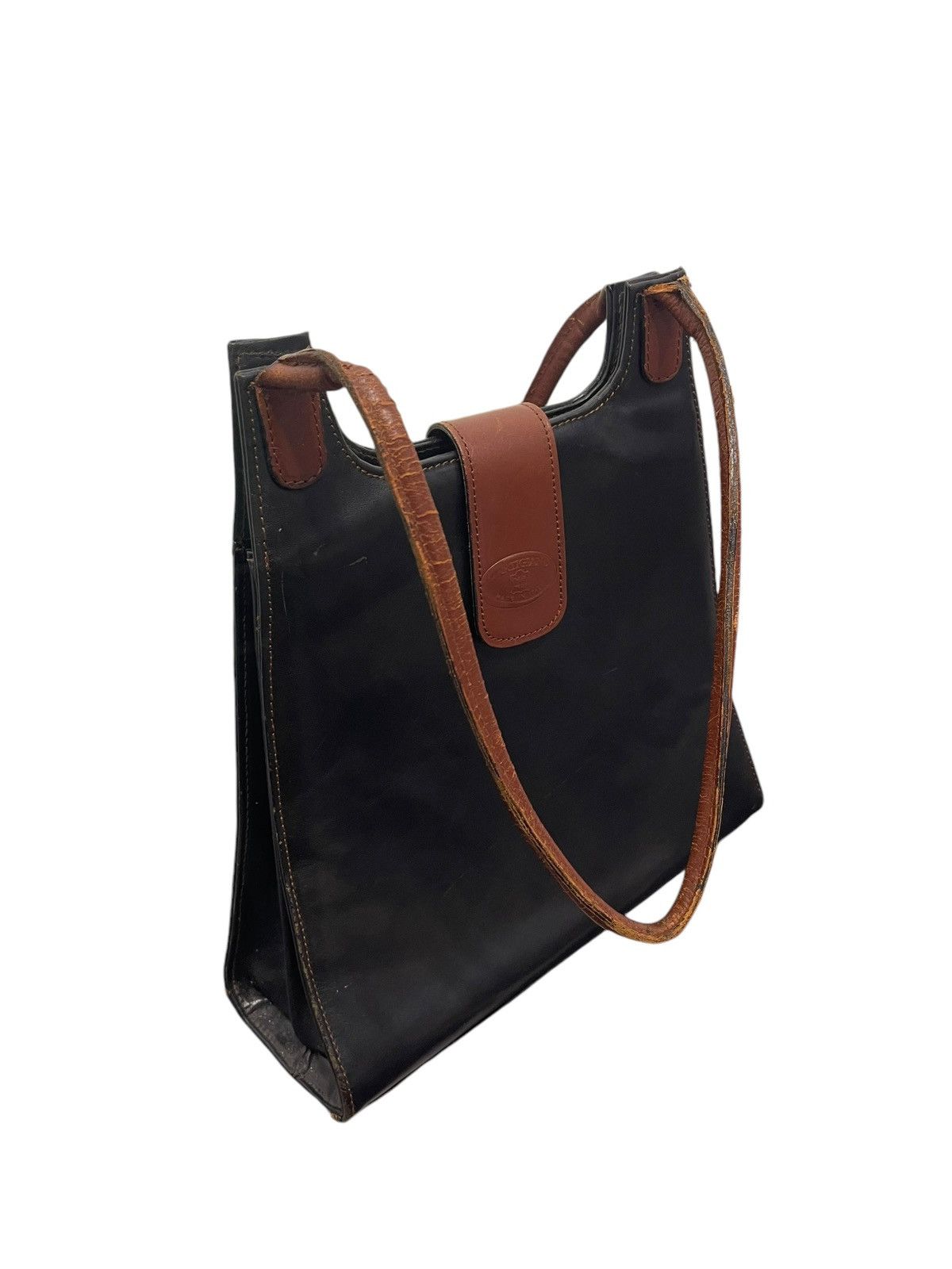 Genuine Leather Full Leather Vtg L’ Artigiano Italy Tote Shoulder Bag 9🟩 Size ONE SIZE - 5 Thumbnail