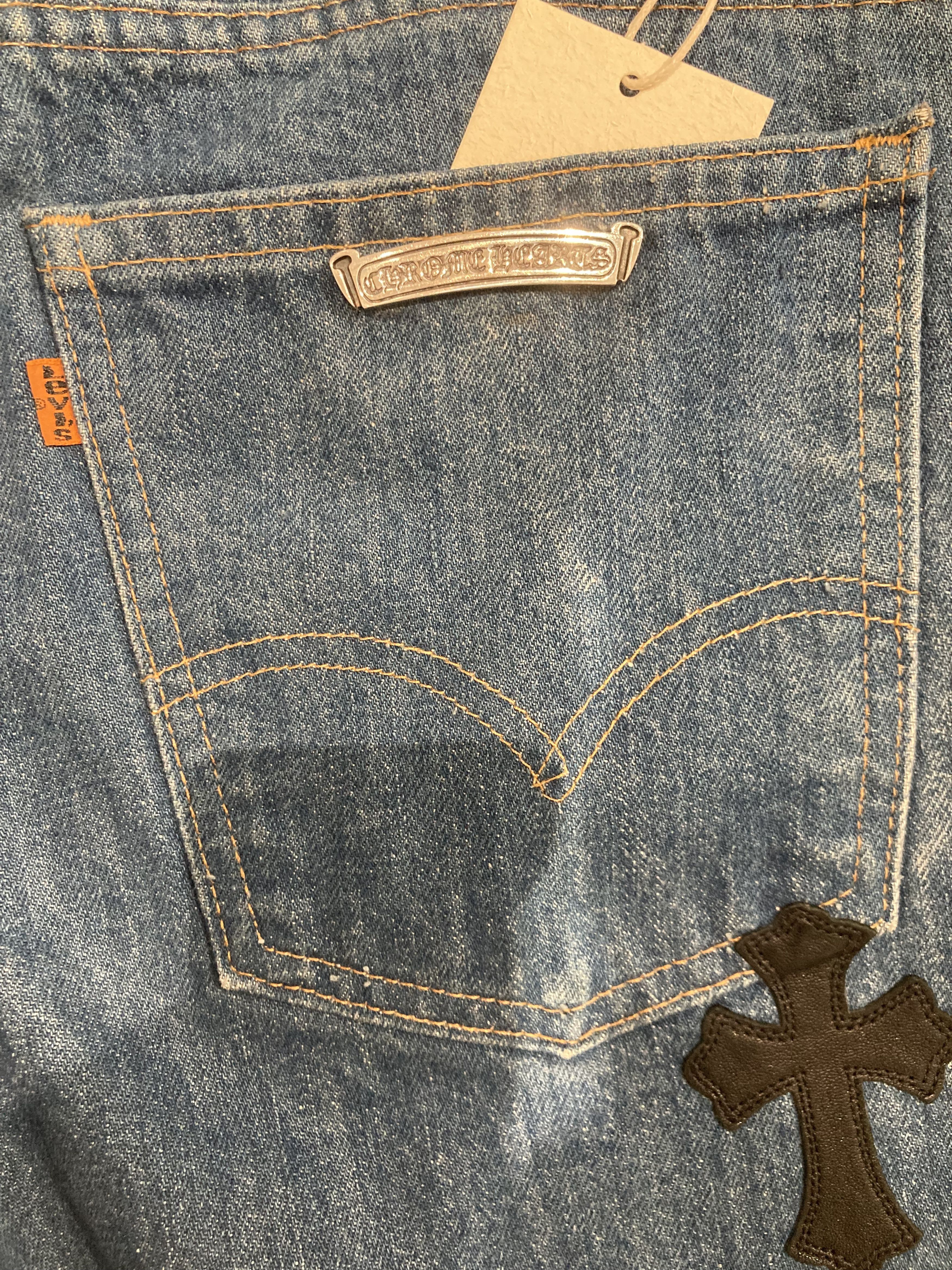 Chrome Hearts Chrome Hearts Levi's 517 Blue Cross Leather Patch Jeans Size 29" - 10 Thumbnail