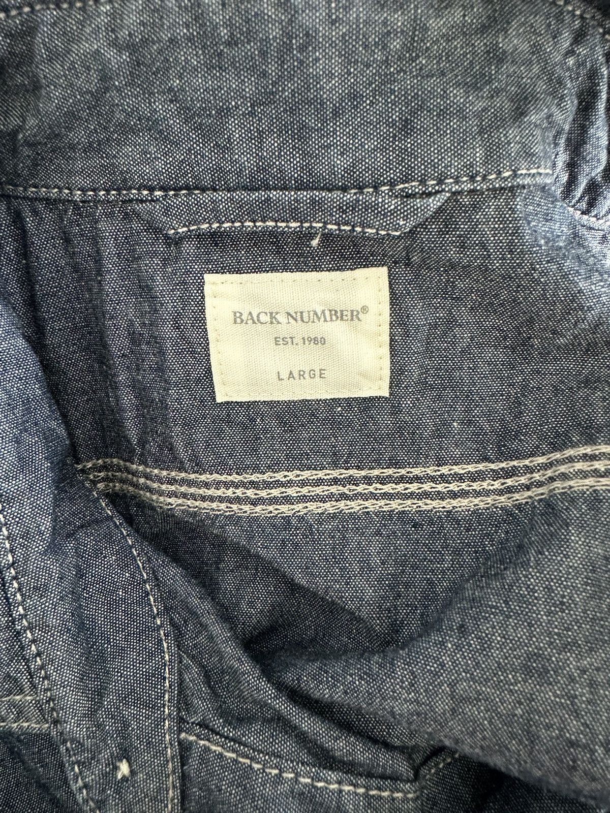 Designer × Japanese Brand Back Number Chambray Size US L / EU 52-54 / 3 - 8 Thumbnail