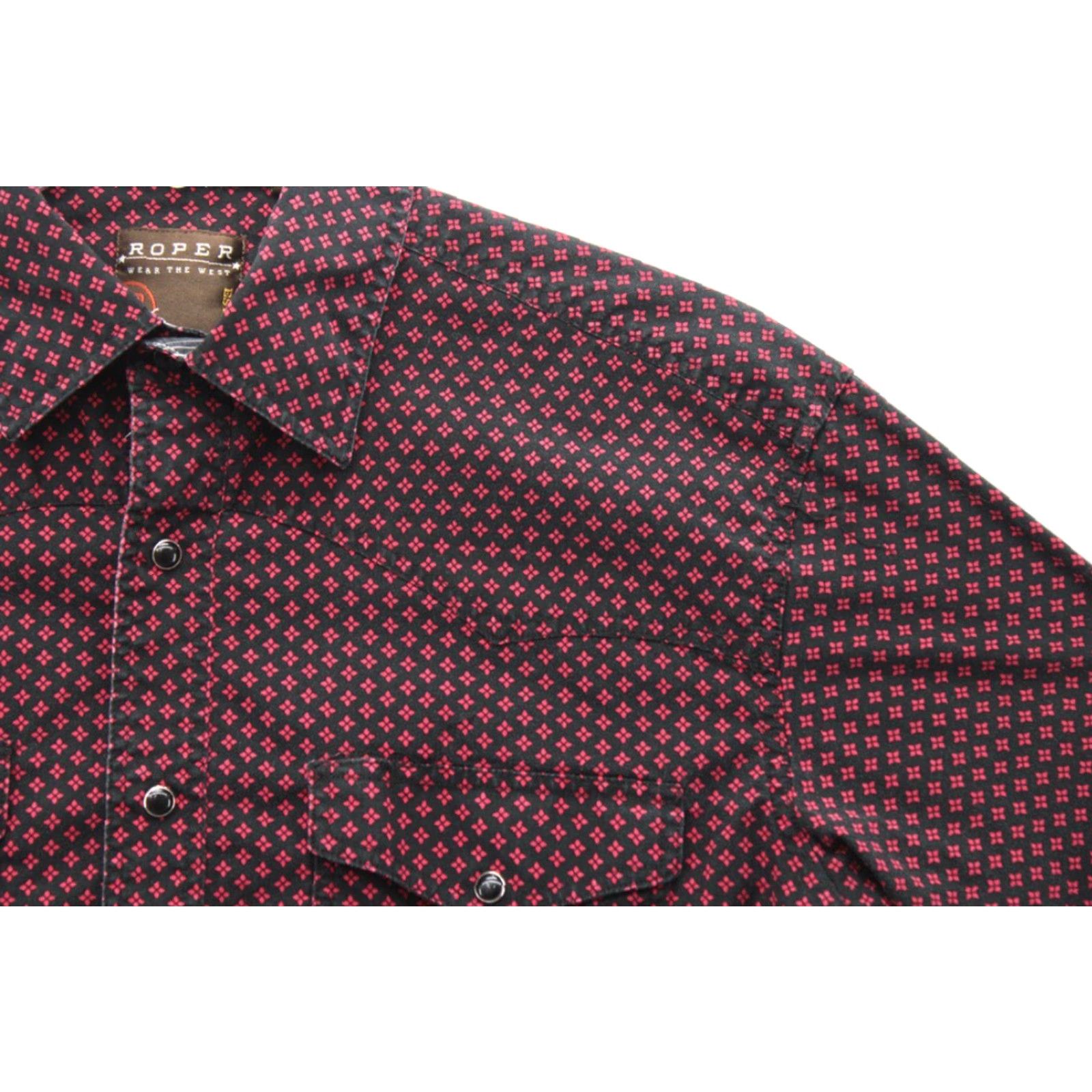 Roper VINTAGE Roper Western Wear Shirt Mens Small Red Black Geometric Pearl Snaps Cowboy Rodeo Size US S / EU 44-46 / 1 - 3 Thumbnail