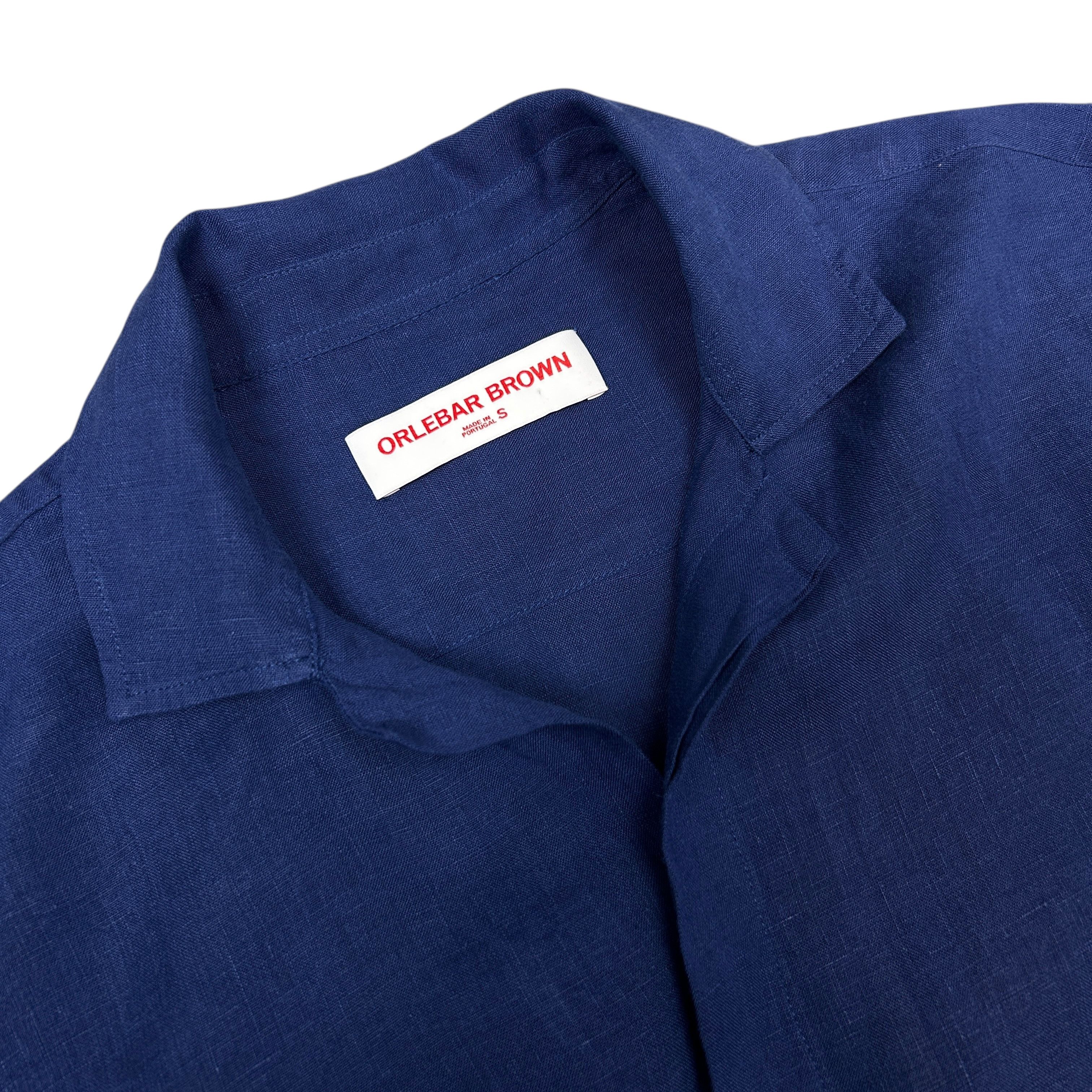 Orlebar Brown Orlebar Brown Pure Linen Blue Short Sleeve Cuban Shirt S Size US S / EU 44-46 / 1 - 4 Thumbnail