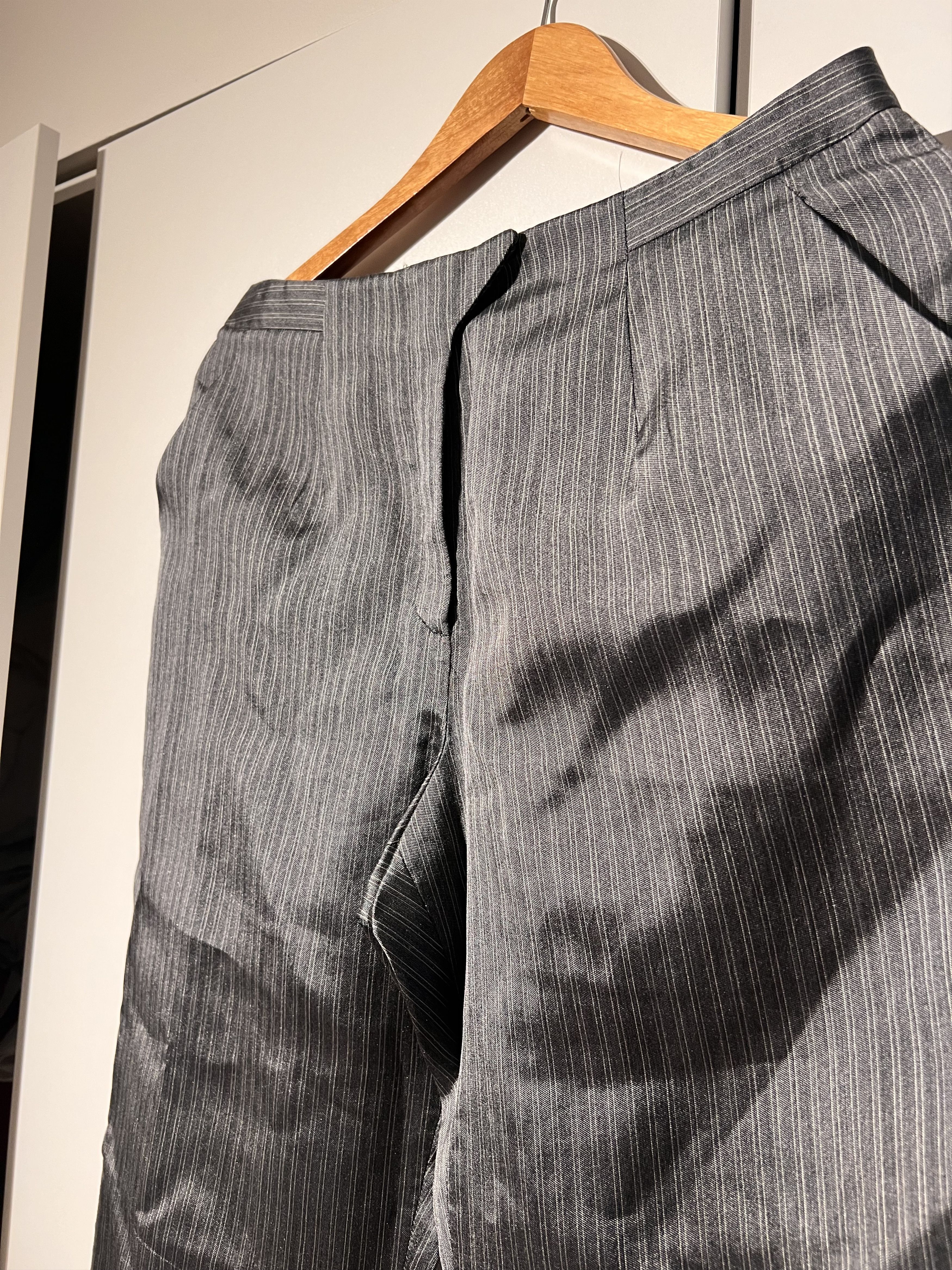 Giorgio Armani Vintage Giorgio Armani Silk Pinstripe Trousers Size 46S - 4 Thumbnail