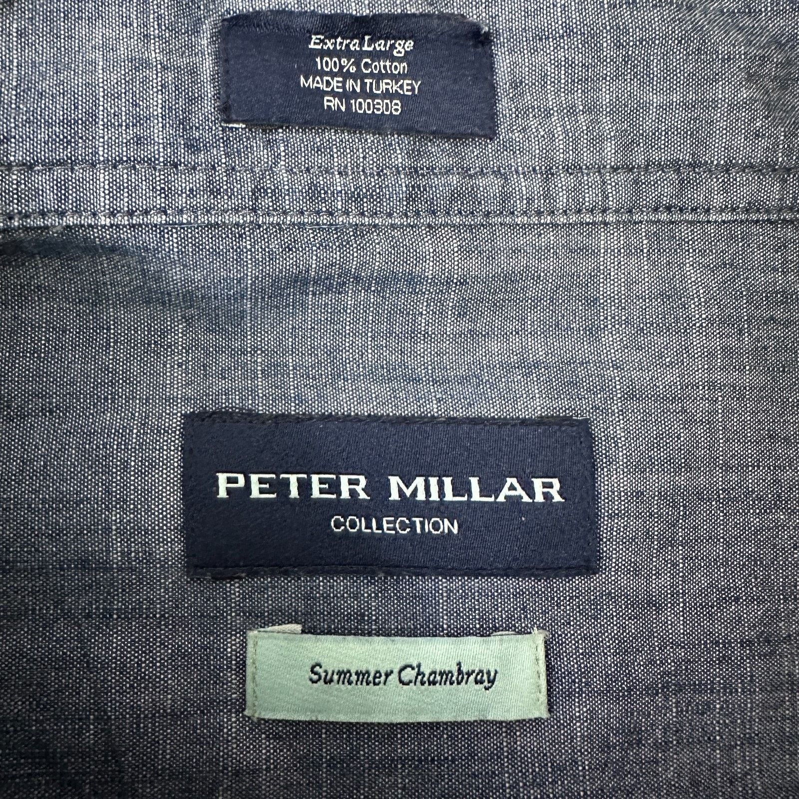 Peter Millar Peter Millar Summer Chambray Shirt Men’s XL Blue Button-Down Size US XL / EU 56 / 4 - 6 Thumbnail