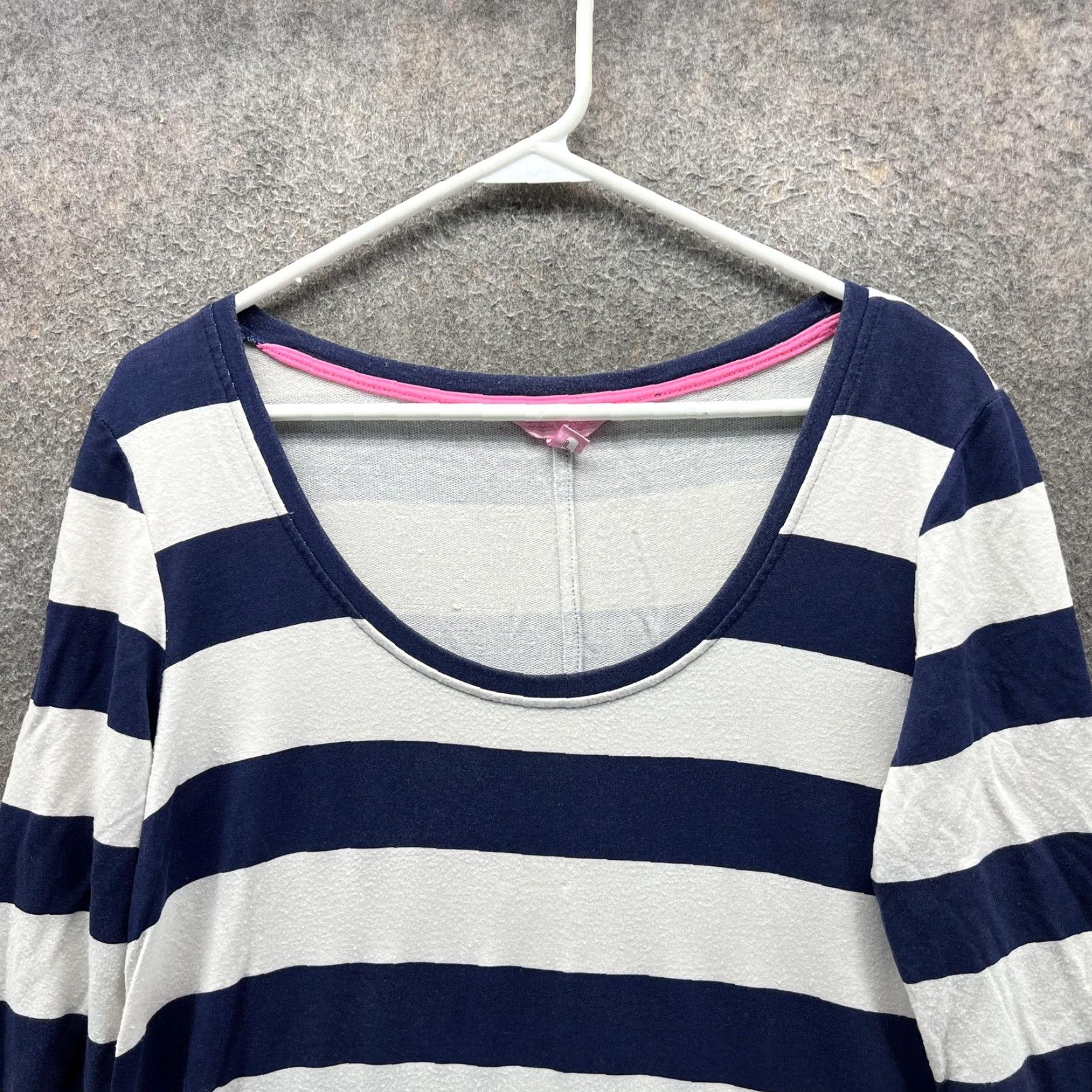 Lilly Pulitzer Lilly Pulitzer Shirt Dress Womens Medium Blue Striped Scoop Neck 3/4 Sleeve 41958 Size M / US 6-8 / IT 42-44 - 7 Thumbnail