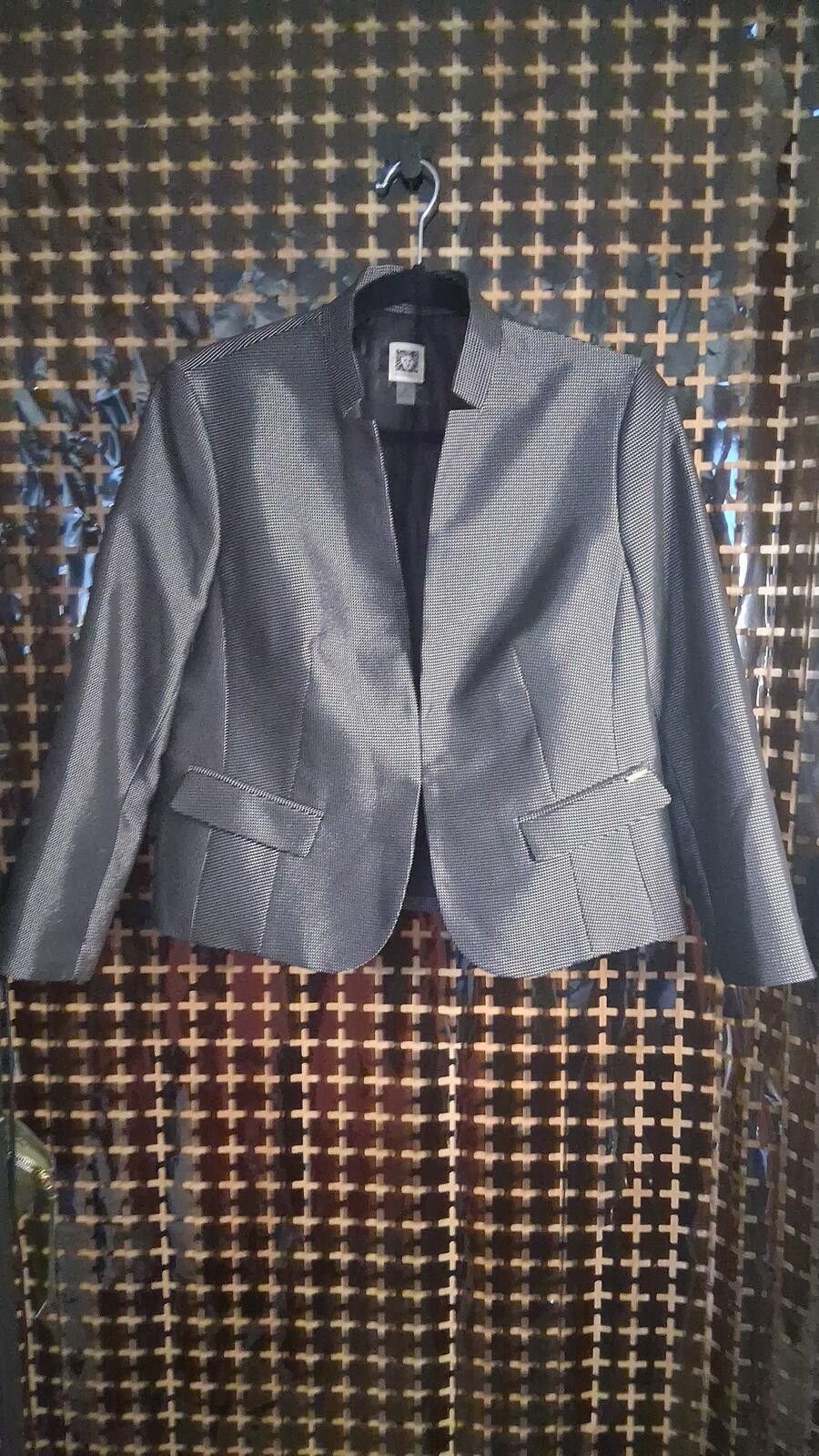 Other Anne Klein Black & White Textured Blazer Size Medium Size ONE SIZE - 1 Thumbnail