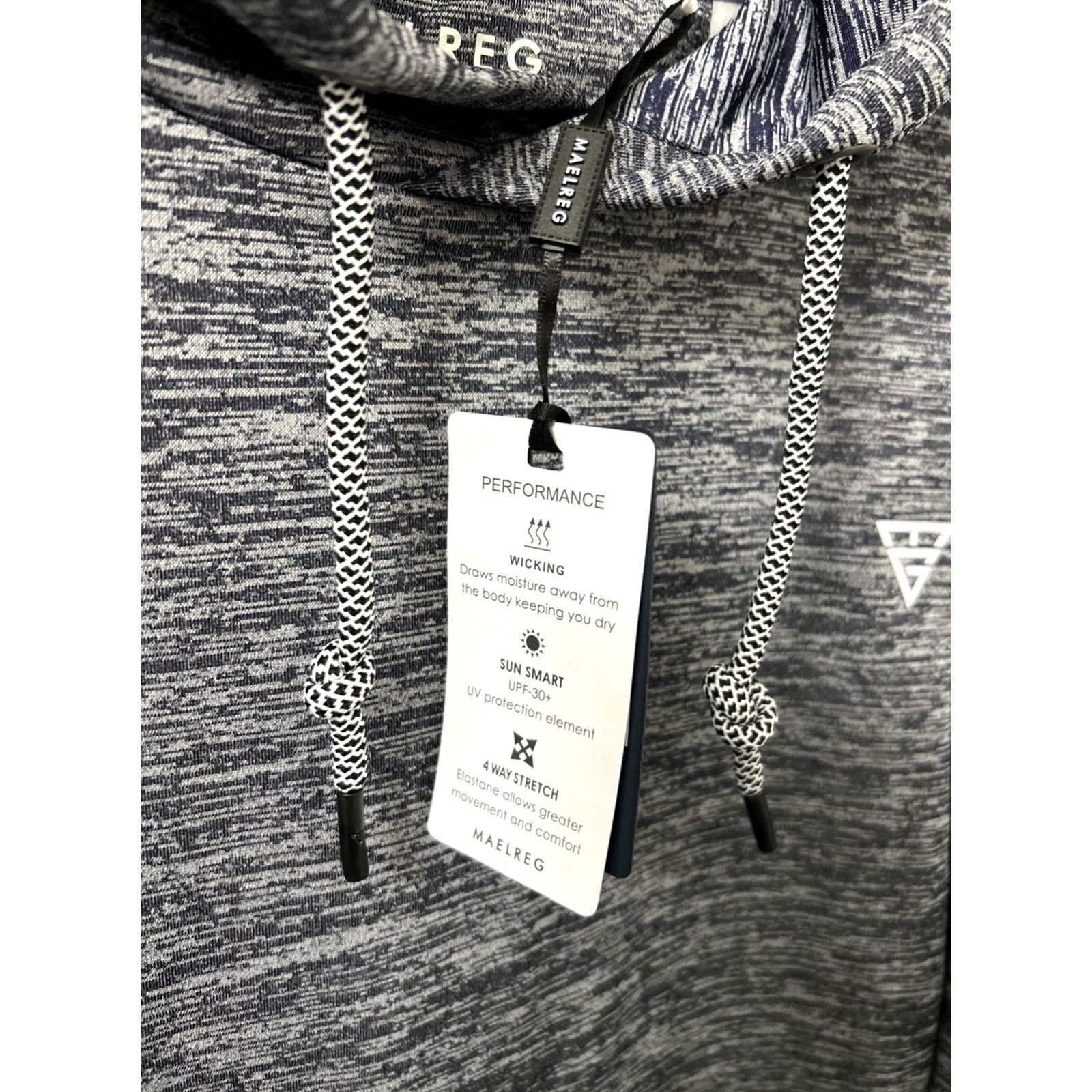 Vintage Maelreg Performance Hoodie Mens XL Blue Pullover Long Sleeve Reflective Accent Size US XL / EU 56 / 4 - 5 Thumbnail