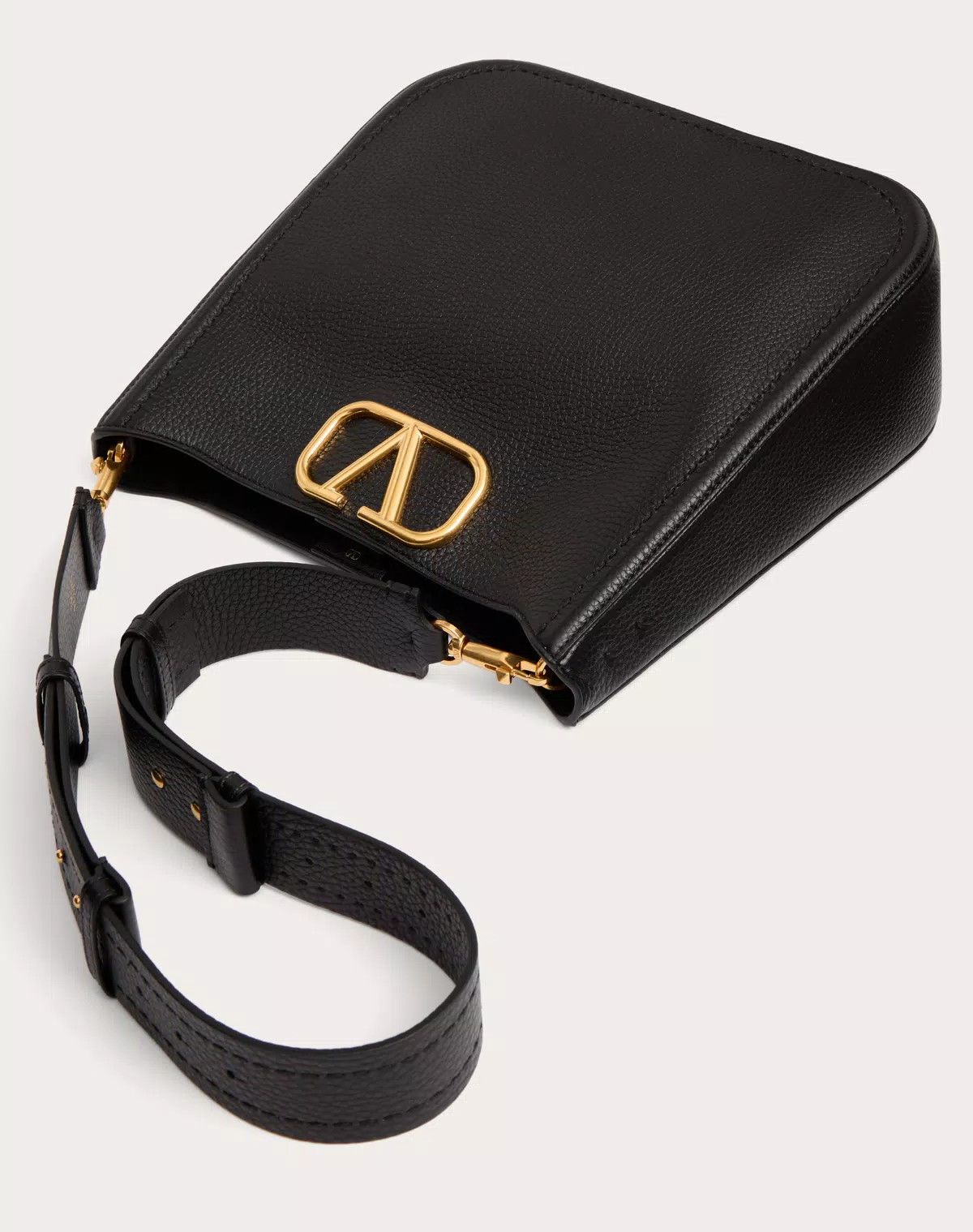 Valentino oc11z0725 Size:OS/ Hobo Bag In Grainy Calfskin in Black Size ONE SIZE - 5 Thumbnail