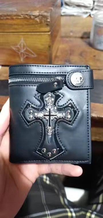 Japanese Brand Skull Cross PU Leather Wallet Size ONE SIZE - 3 Thumbnail