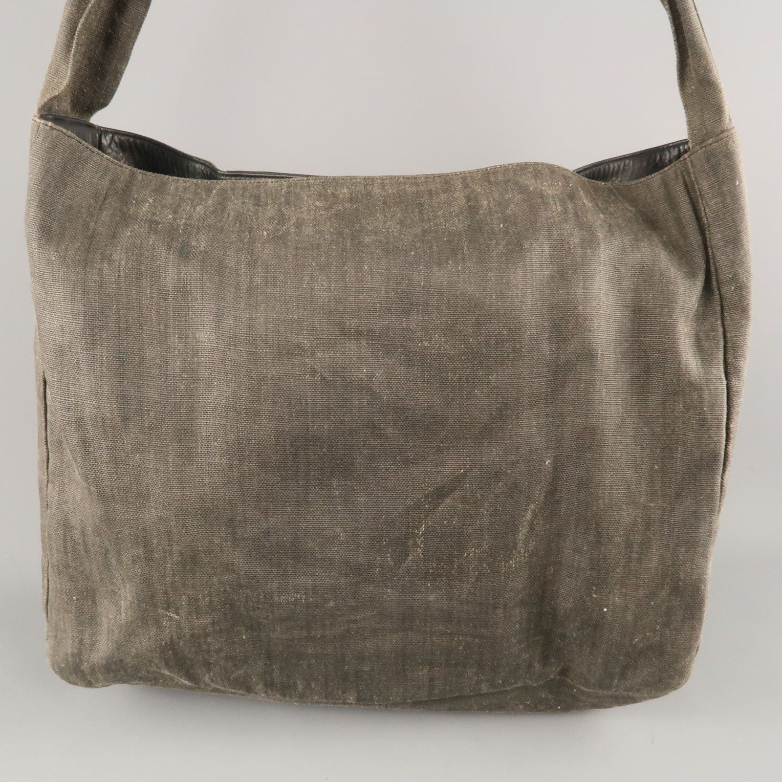 Emporio Armani EMPORIO ARMANI Charcoal Leather Patch Oversized Tote Bag Size ONE SIZE - 8 Thumbnail