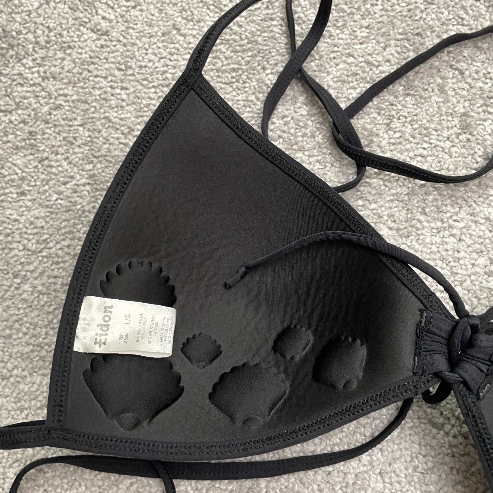 Triangl Eidon Bikini Triangle Top Womens Large Black Padded Halter Beach 90s Theme Mens Womens Girls? Size L / US 10 / IT 46 - 4 Thumbnail