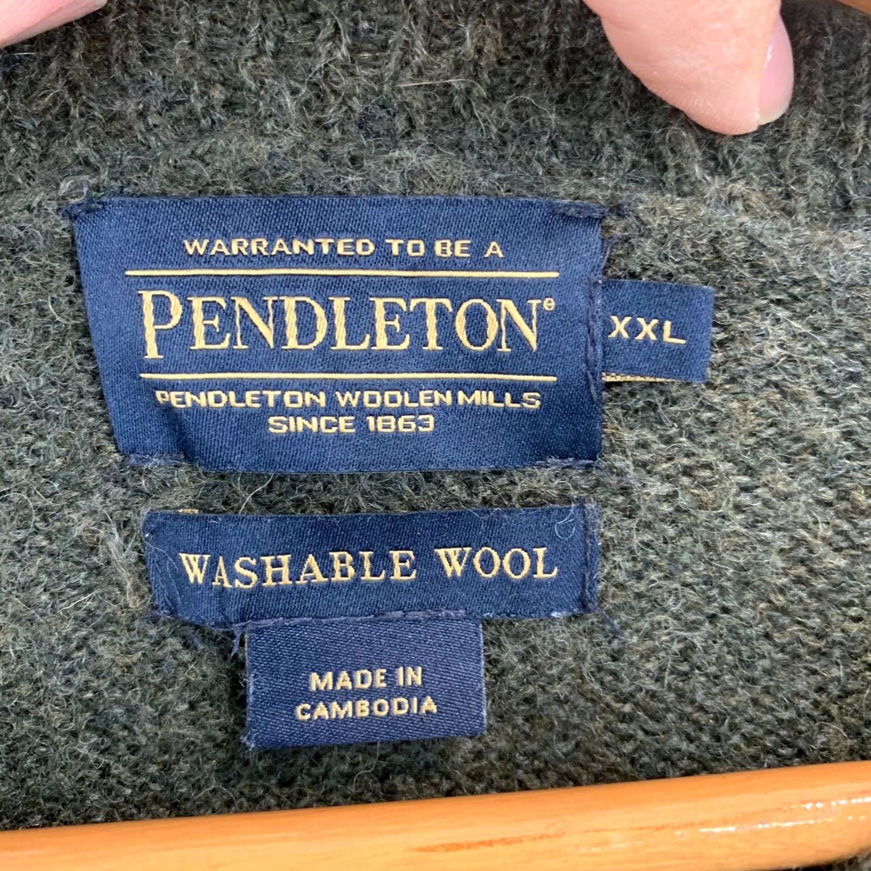 Pendleton Pendleton 100% Wool Green Knit Wool Sweater Mens 2XL Crew Neck Pullover Vintage No? (Note: Vintage is No) Size US XXL / EU 58 / 5 - 3 Thumbnail
