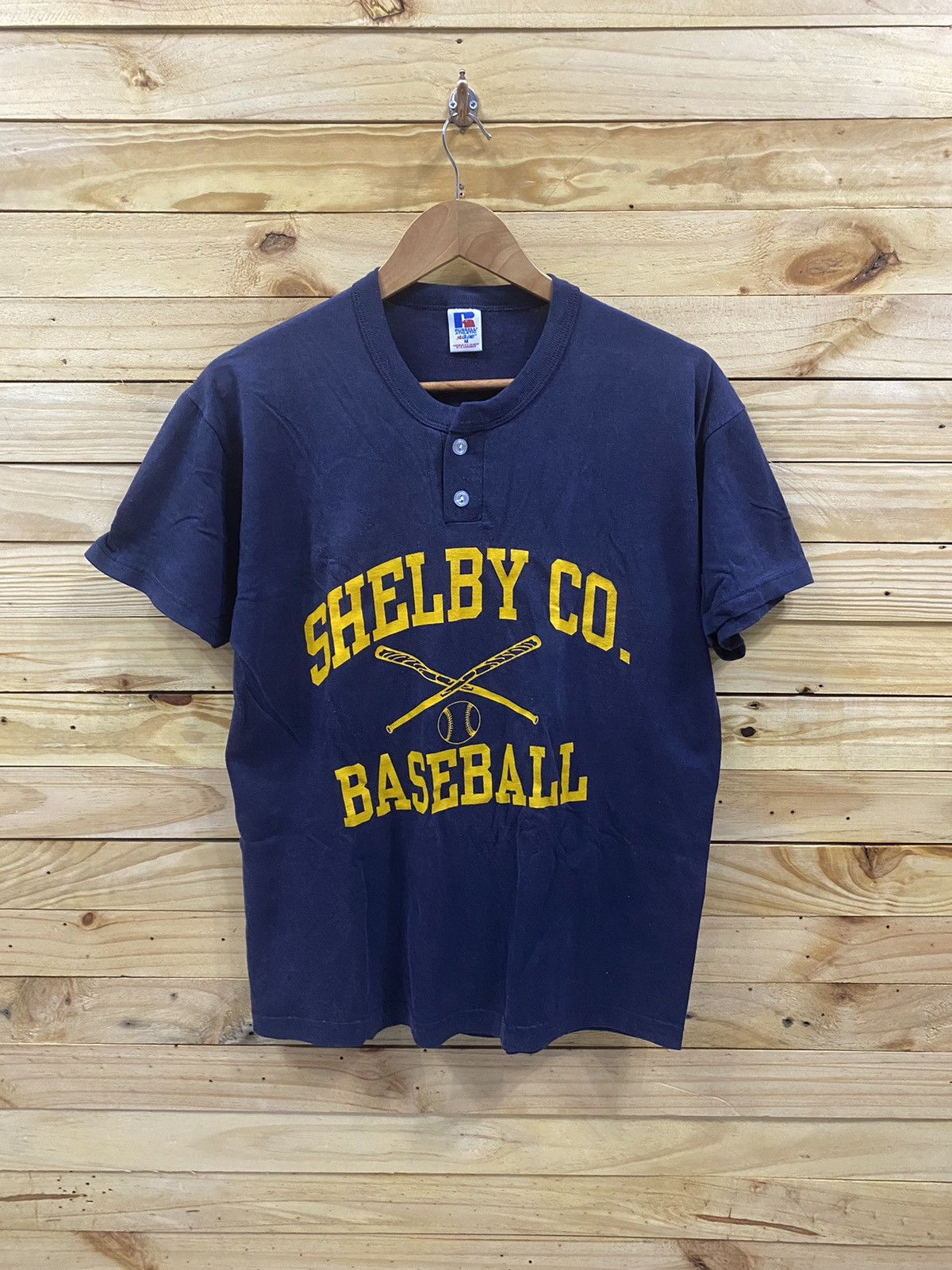 Russell Athletic Vintage russell athletic Shelby co. baseball henley shirt Size US M / EU 48-50 / 2 - 1 Thumbnail