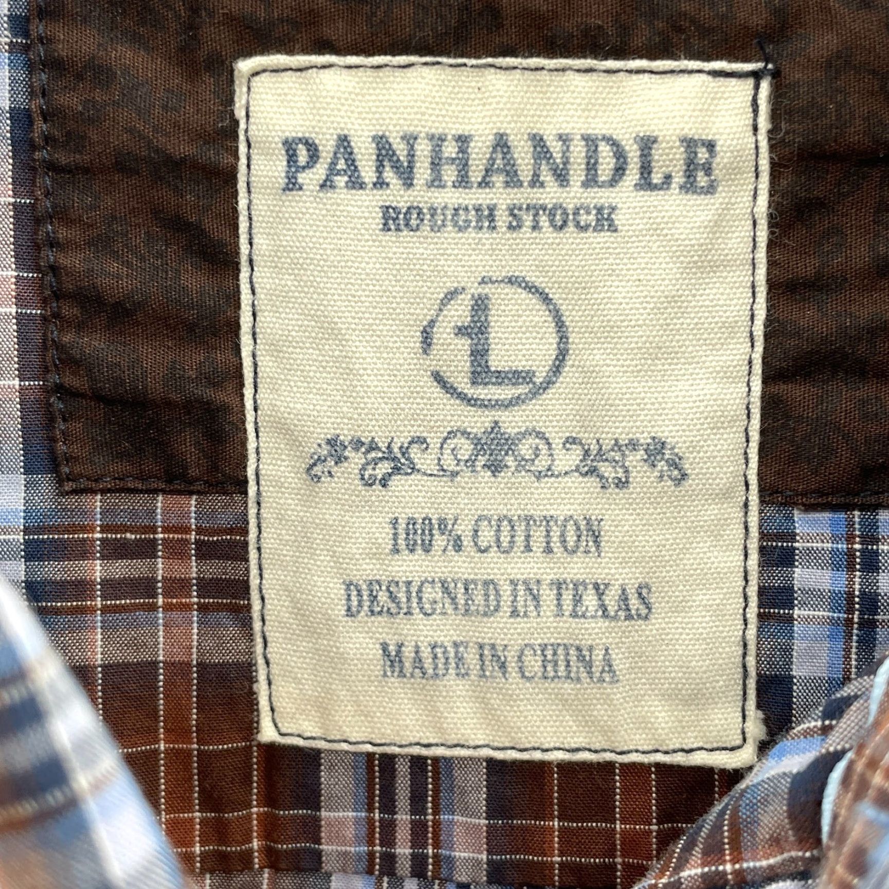 Vintage VINTAGE Panhandle Western Shirt Men's Large Brown Cowboy Outdoor Rodeo Workwear Office Size US L / EU 52-54 / 3 - 4 Thumbnail