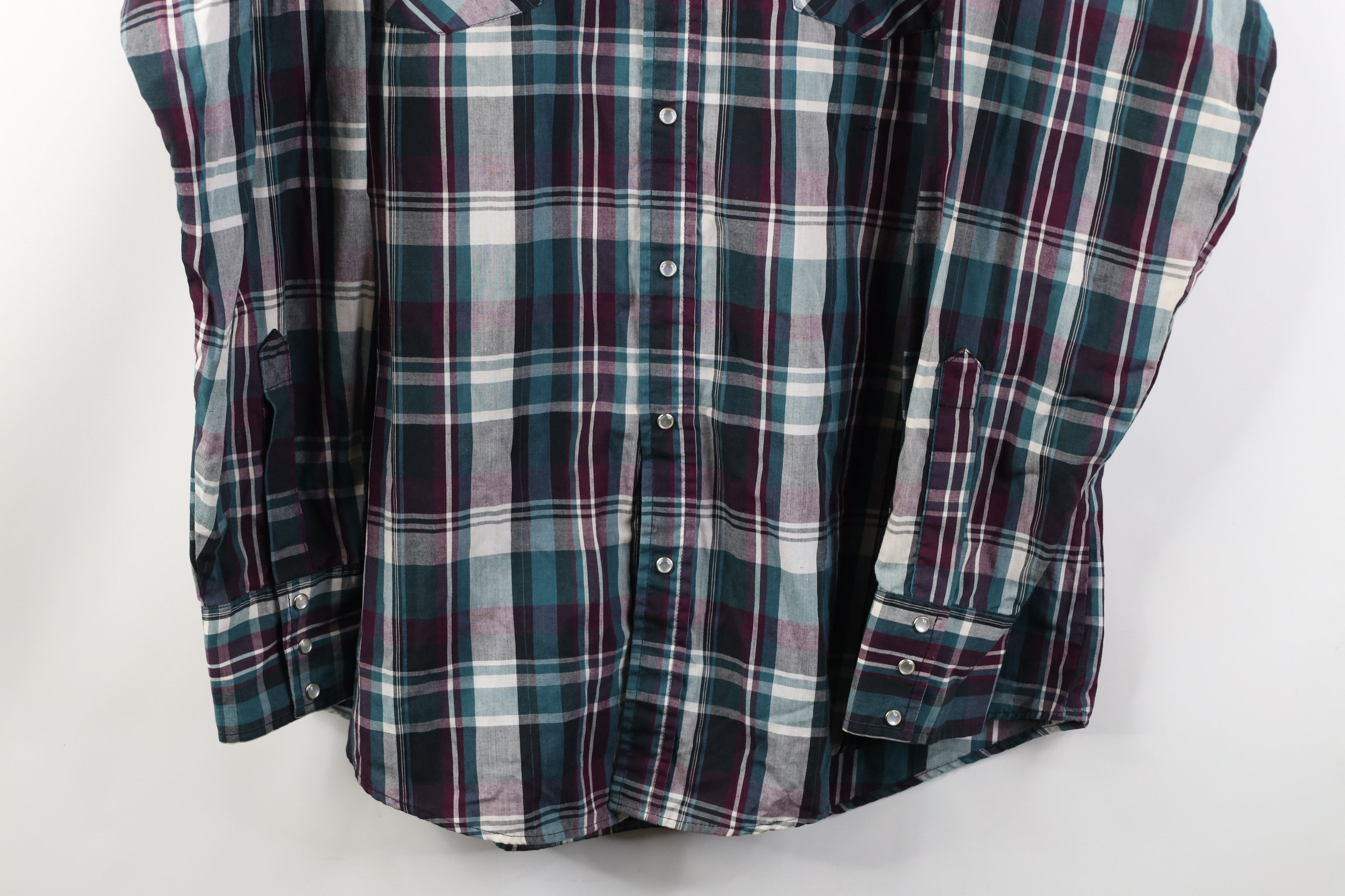Vintage Vintage 70s Rockabilly Western Rodeo Snap Button Shirt Size US L / EU 52-54 / 3 - 3 Thumbnail