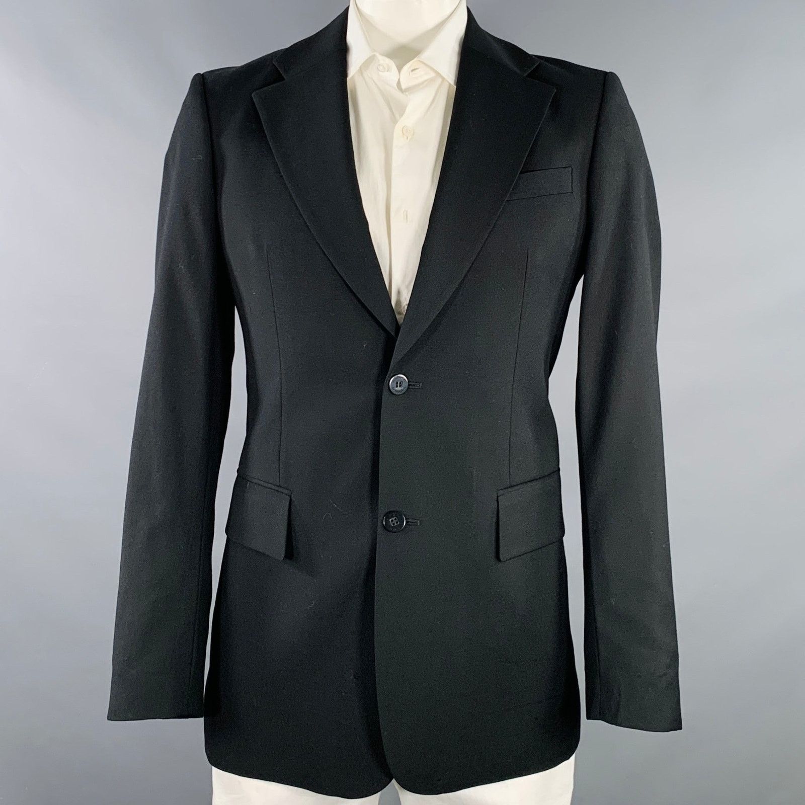 J.Lindeberg J.LINDEBERG Size 42 Black Wool Notch Lapel Sport Coat Size 42R - 1 Thumbnail