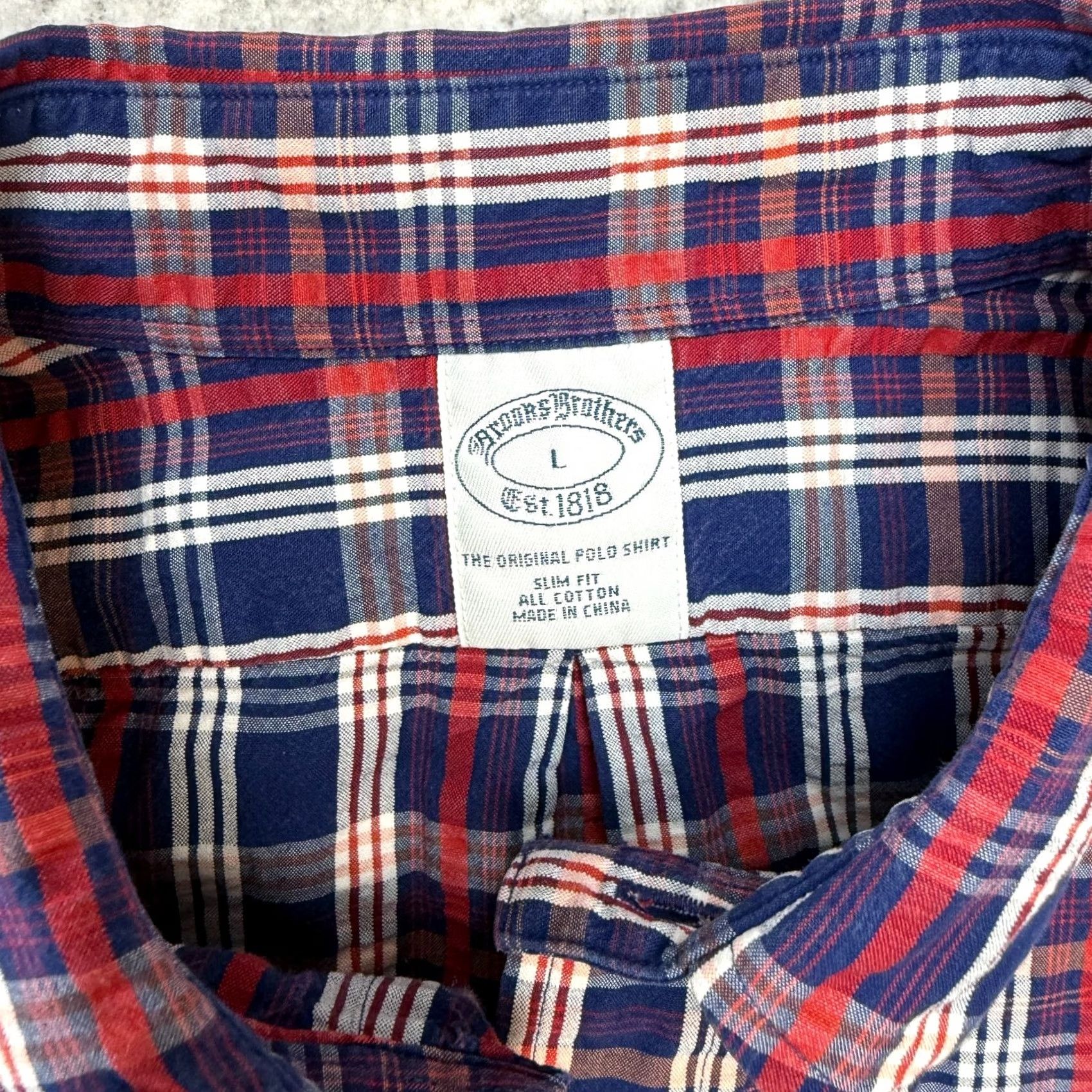 Brooks Brothers Brooks Brothers Shirt Mens Large Red Blue Plaid Seersucker Slim Fit Preppy Derby Cotton Button-Up Collared Long Sleeve Size US L / EU 52-54 / 3 - 3 Thumbnail