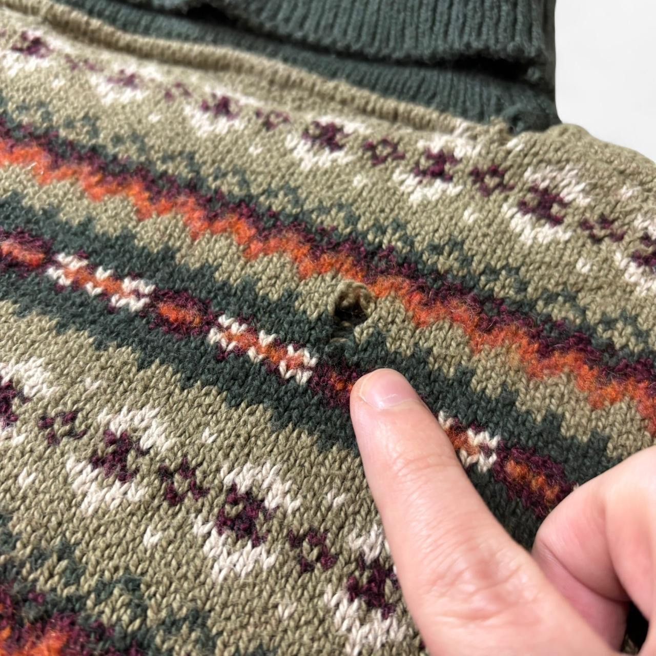 Eddie Bauer Vintage Eddie Bauer Patterned Green Boxy Turtleneck Sweater Size US S / EU 44-46 / 1 - 7 Thumbnail