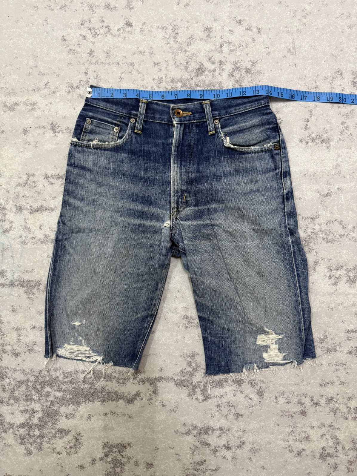 Edwin Vintage Edwin 505XX Orange Tag Cropped Cut Distressed Denim Size US 28 / EU 44 - 16 Thumbnail