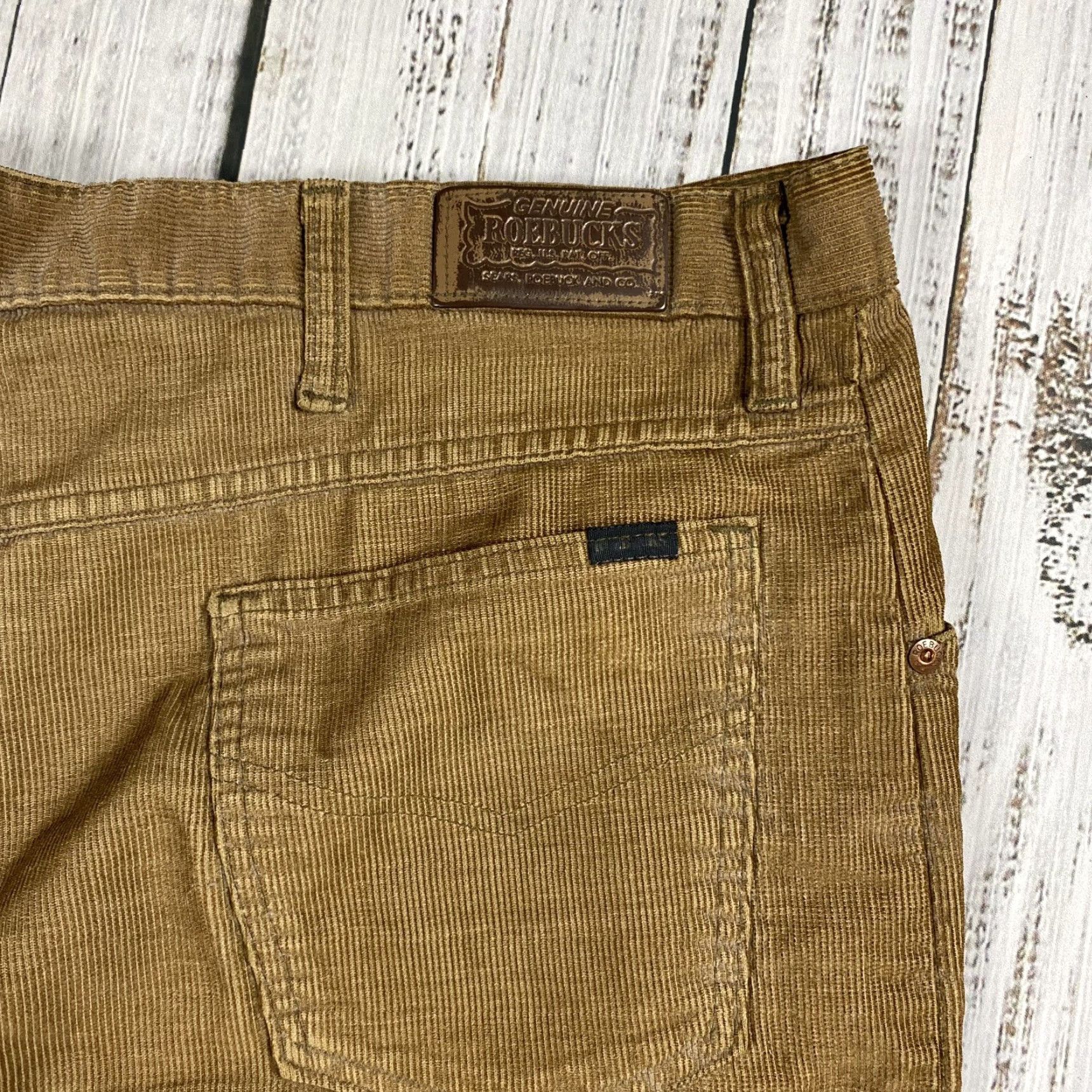 Vintage VINTAGE Roebucks ROCKABILLY MEN'S CORDUROY PANTS Straight Leg 41 Brown 80s Rockabilly Mens 41 Regular Inseam 30.5 Size US 41 - 6 Thumbnail