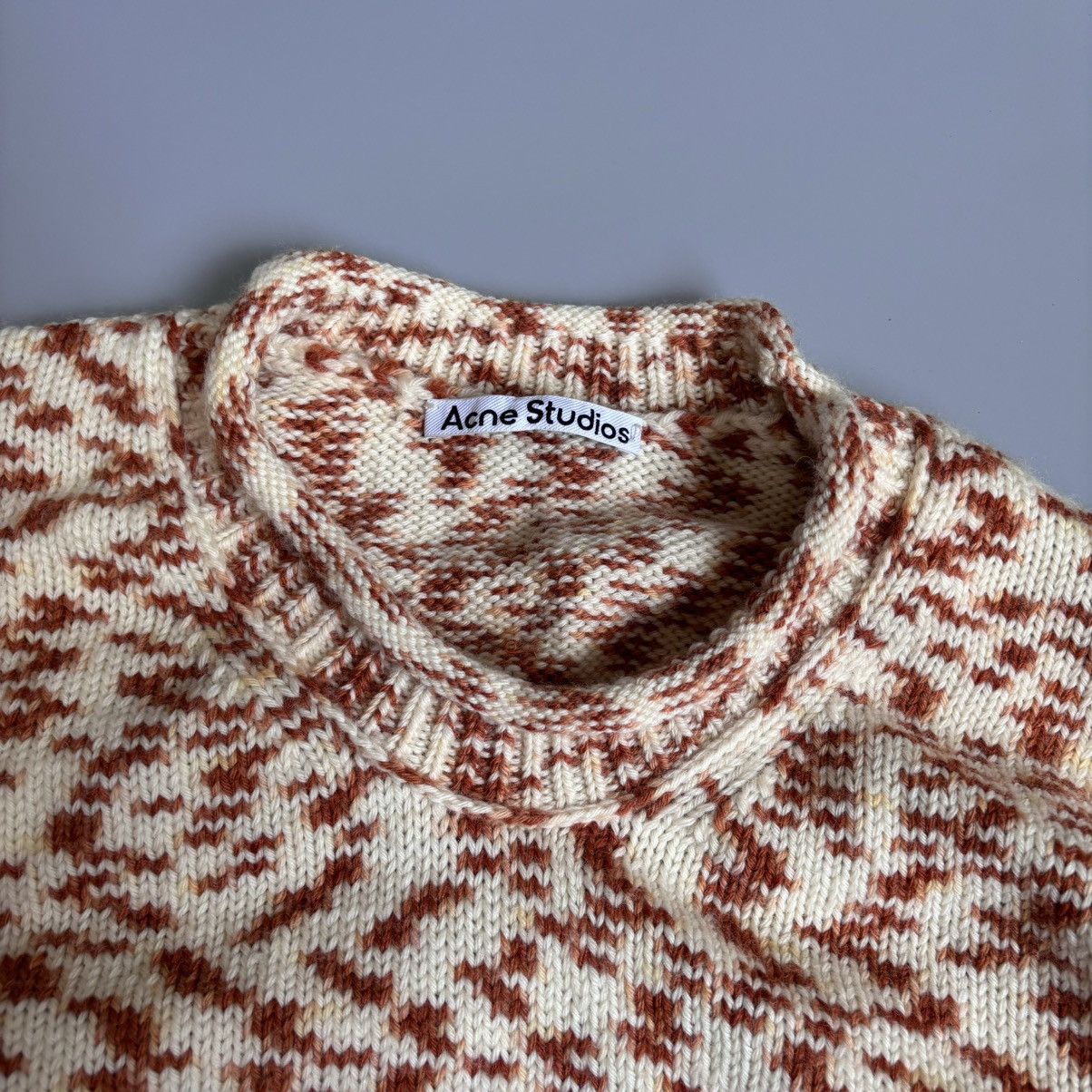 Acne Studios × Designer Acne Studios Off-White & Orange Sweater knitted Size S / US 4 / IT 40 - 2 Thumbnail
