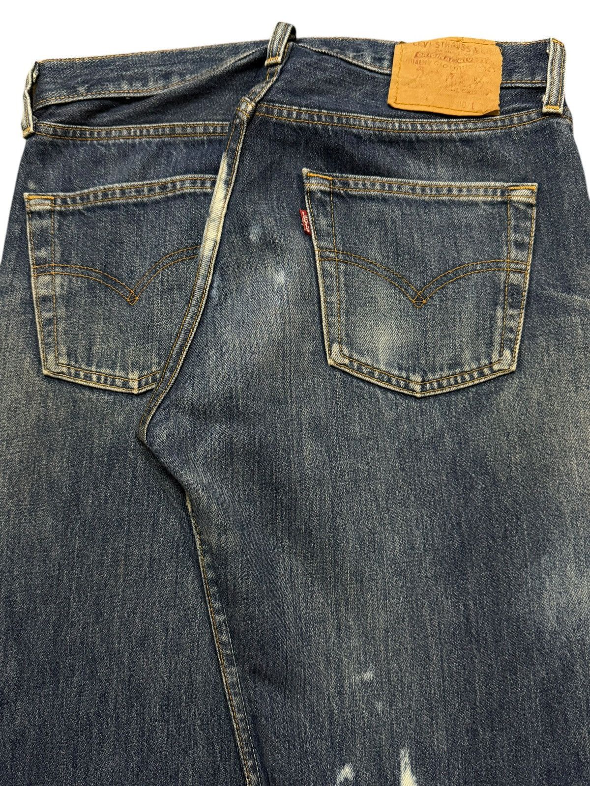 Levi's Vintage 90s Levis 501 Blue Faded Wash Distress Straight Leg Size US 30 / EU 46 - 5 Thumbnail