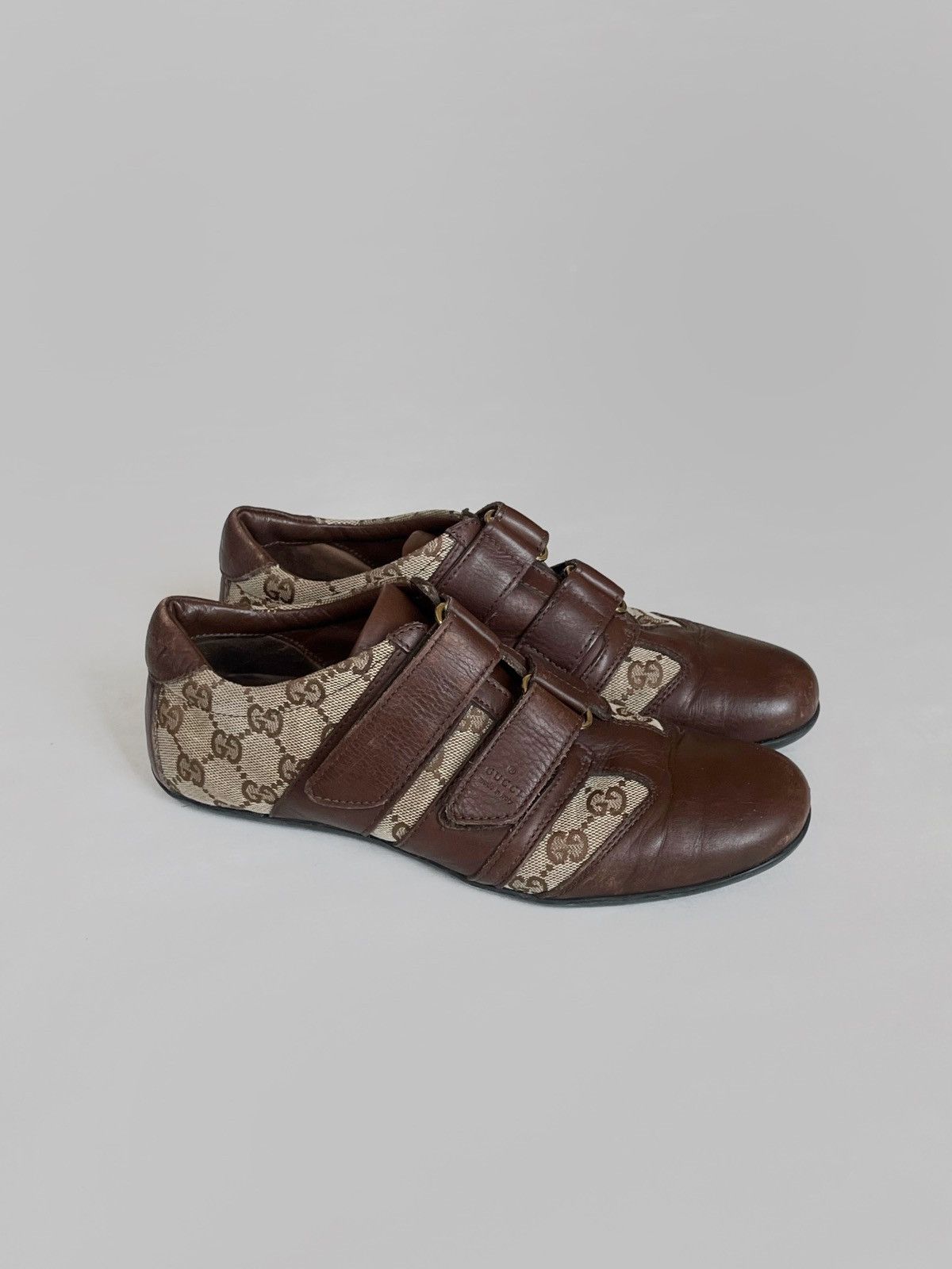 Gucci Vintage Gucci monogram leather boxing/soccer sneakers Size US 8 / IT 38 - 1 Thumbnail