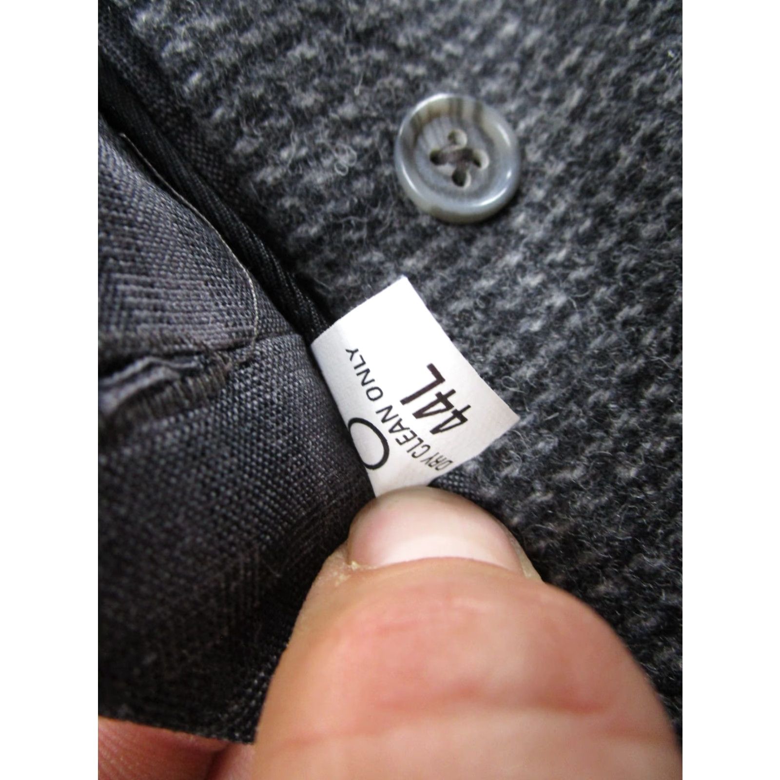 Pendleton Pendleton Herringbone Blazer Jacket USA Made 44L 2-Button Career Gray Wool Notch Lapel Mens Blazer Vintage Size 44R - 4 Thumbnail