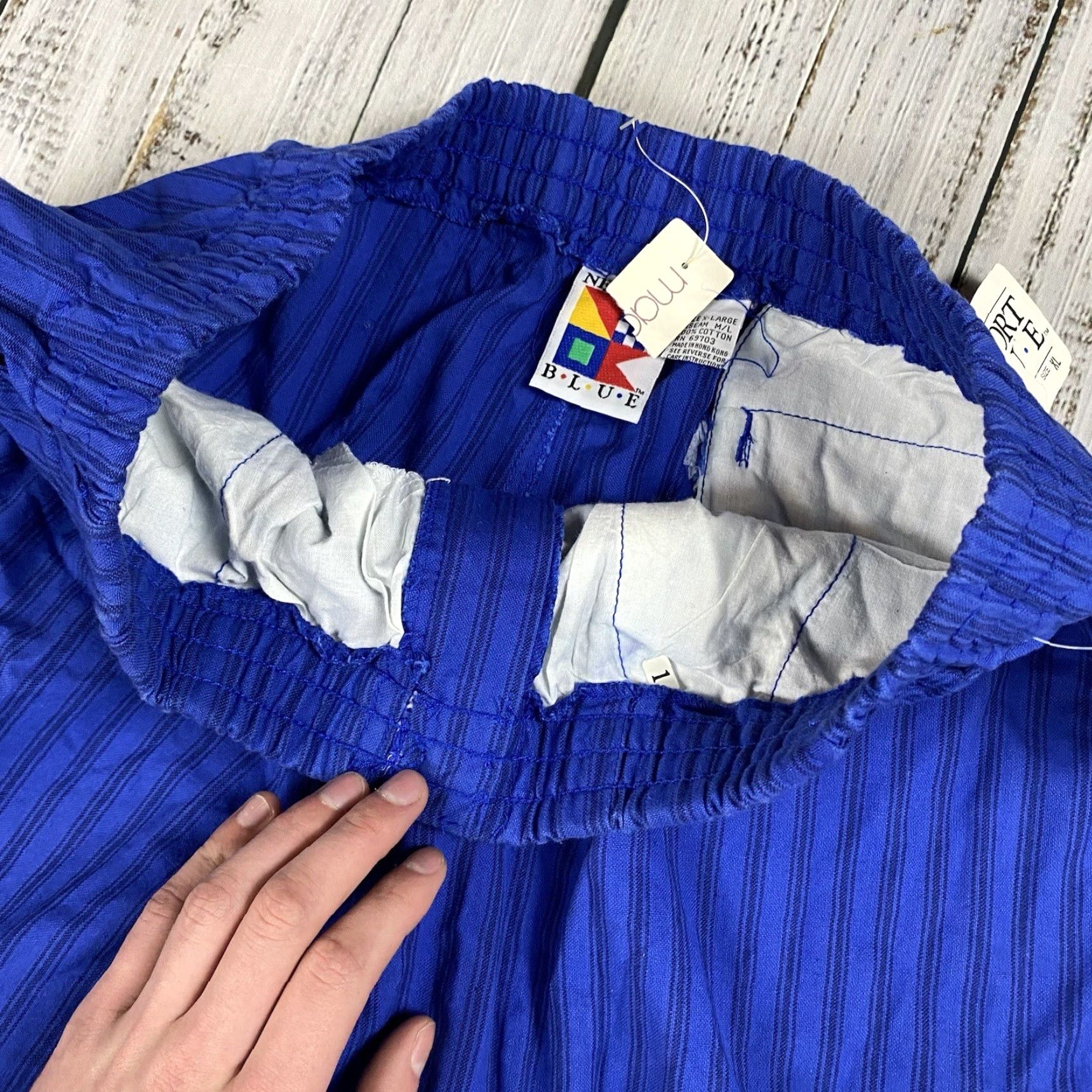 Vintage VTG 90s Newport Blue Mens Sweatpants Lightweight Striped Beach Baggy XL Inseam 33 Hip Hop Size US 33 - 6 Thumbnail