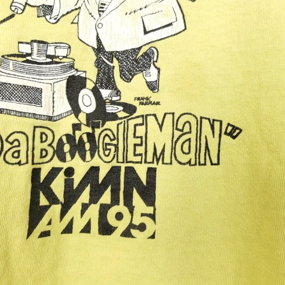 Fruit Of The Loom VINTAGE Da Boogieman T Shirt Mens XL 80s KIMN AM 95 Denver Made In USA Fruit of the Loom Rock Music Yellow Cotton Crew Neck Short Sleeve Size US XL / EU 56 / 4 - 4 Thumbnail