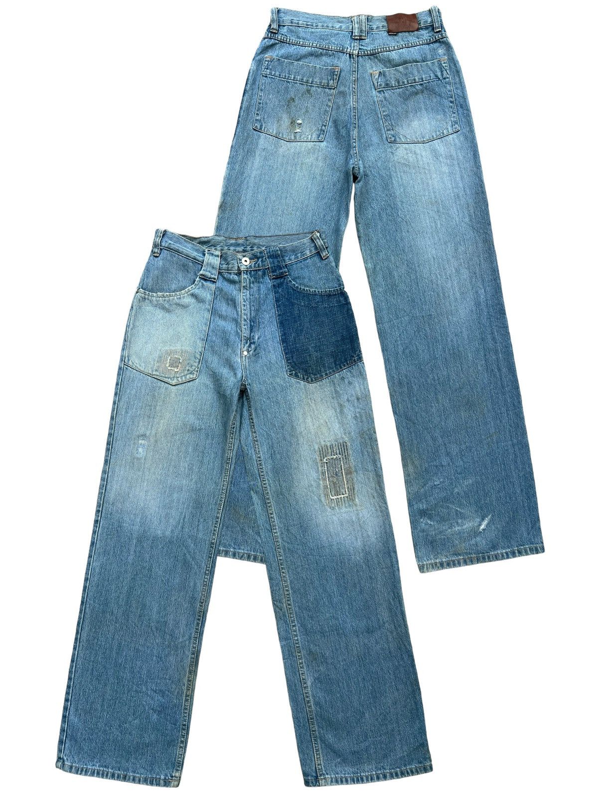 Japanese Brand Japanese Brand Patchwork Baggy Wide Pants 31x32 Size US 31 - 1 Thumbnail