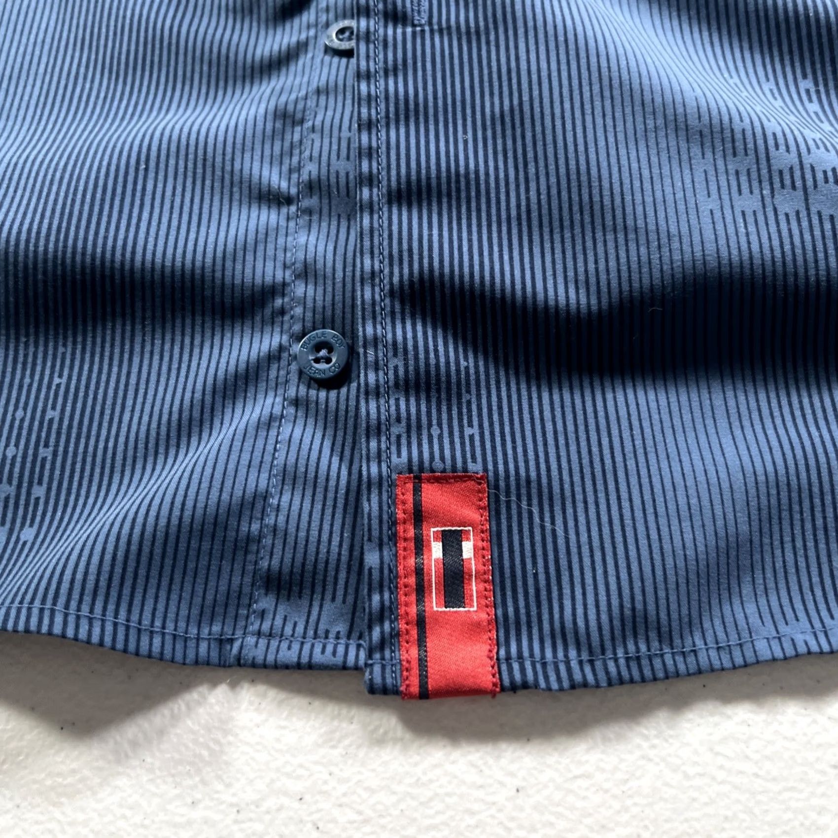 Bugle Boy VINTAGE Bugle Boy Shirt Mens M Button-Down 90s Blue/Navy Long Sleeve Size US M / EU 48-50 / 2 - 5 Thumbnail