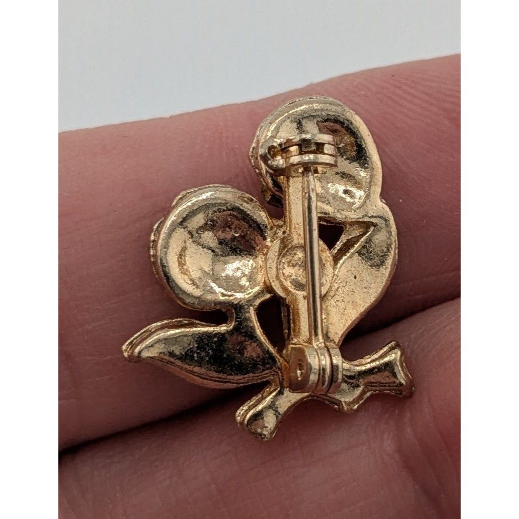 Other Vintage Dainty Floral Rhinestone Brooch (Missing Some Stones Size ONE SIZE - 4 Thumbnail