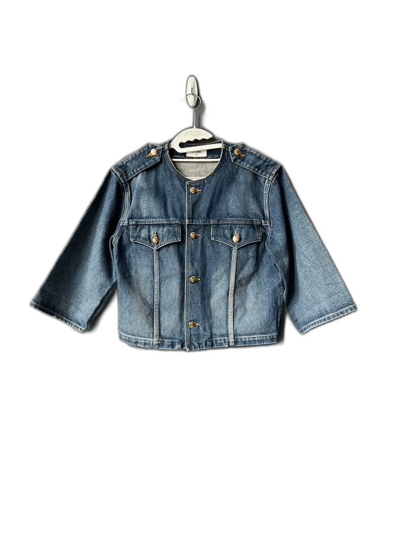 Celine Celine Short Denim Jacket with Gold Buttons Size US M / EU 48-50 / 2 - 1 Thumbnail