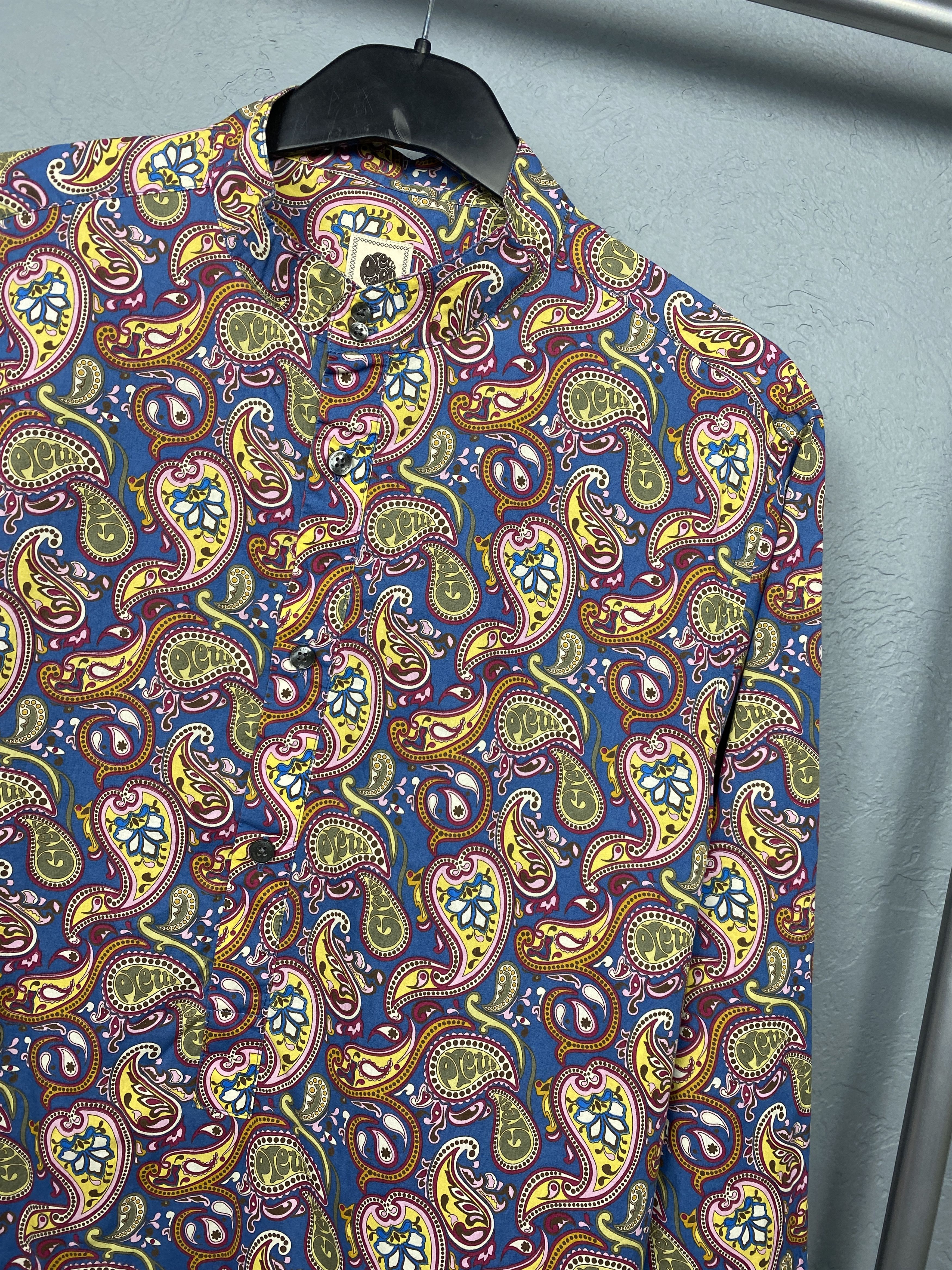 Pretty Green Pretty Green Mens Paisley Patterned Long Sleeve Shirt Size US M / EU 48-50 / 2 - 2 Thumbnail