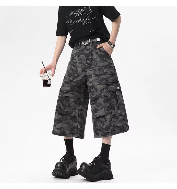 Designer Camo Streetwear Baggy Loose Jorts Shorts Y2k Size US 32 / EU 48 - 6 Thumbnail