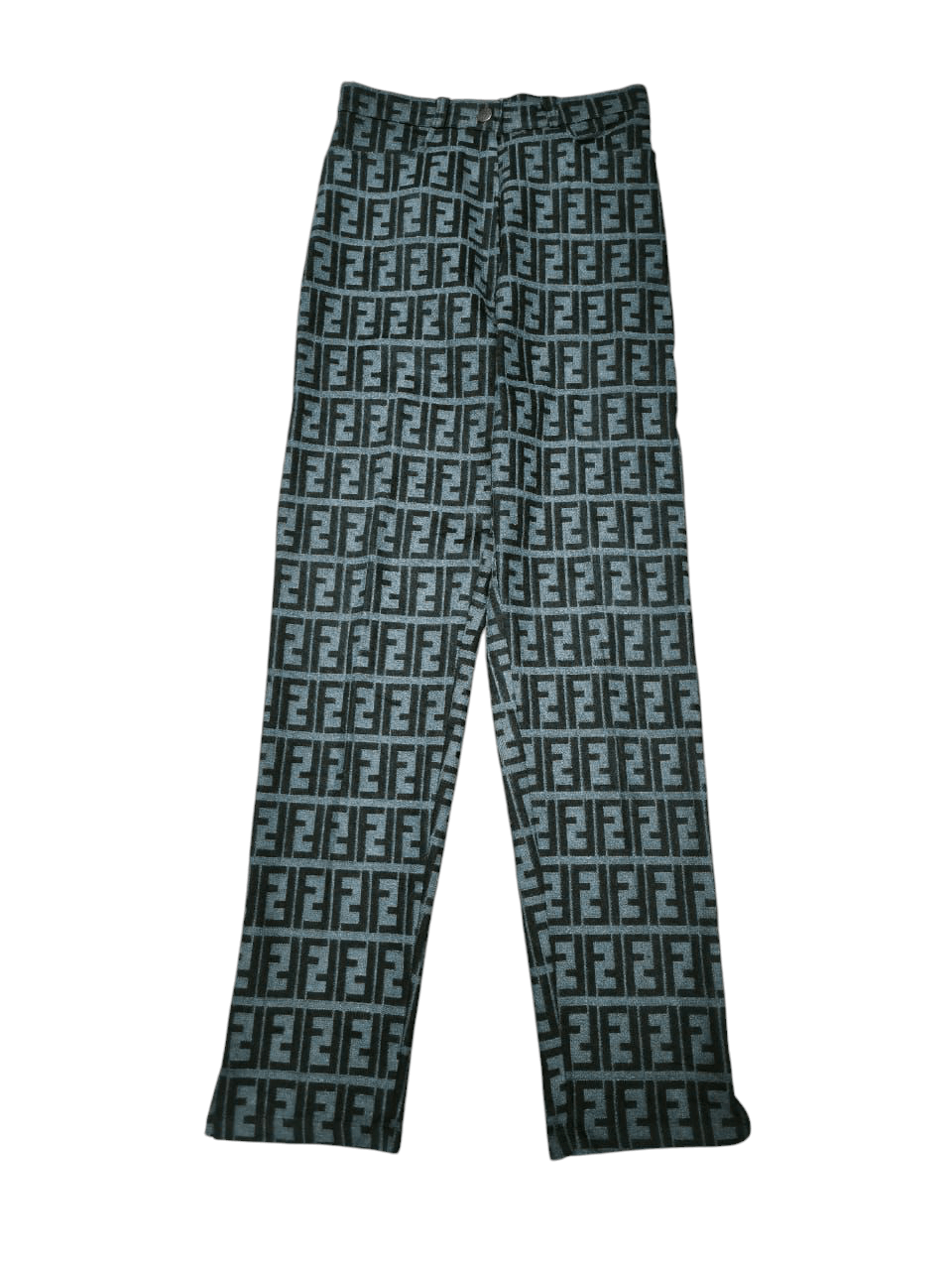 Fendi Vintage FENDI Zucca Monograms grey Black FF Logo Pants Jeans Size 26" / US 2 / IT 38 - 1 Thumbnail